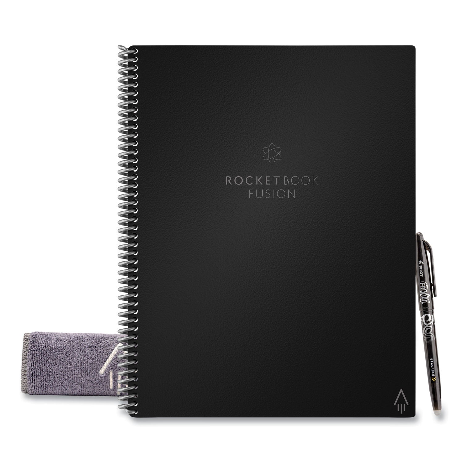 Rocketbook Fusion Smart Notebook, Seven Assorted Page Formats, Black Cover, (21) 11 x 8.5 Sheets - Bloom Skins