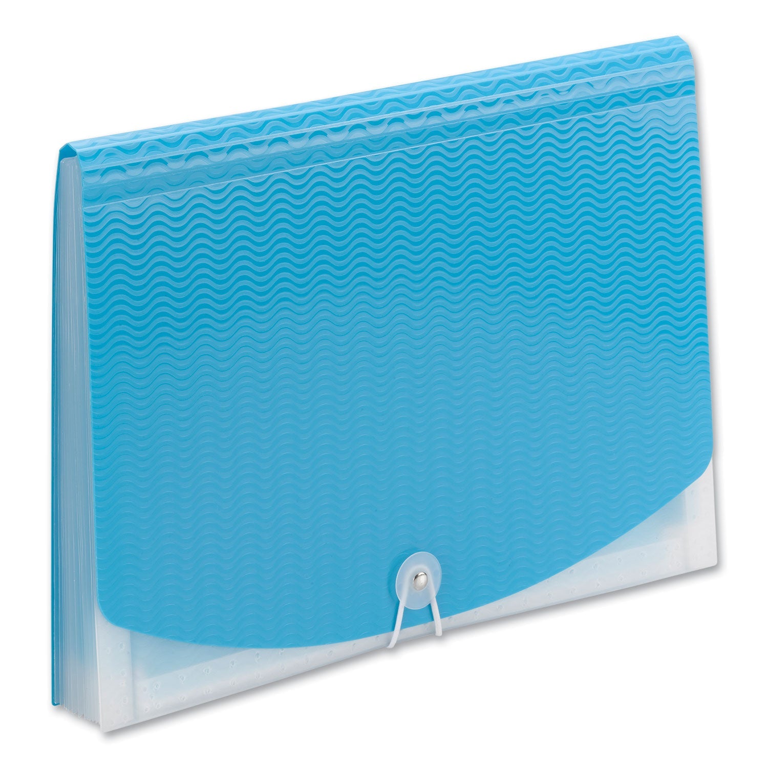 Smead Poly Expanding Folders, 12 Sections, Cord/Hook Closure, 1/6-Cut Tabs, Letter Size, Teal/Clear - Bloom Skins