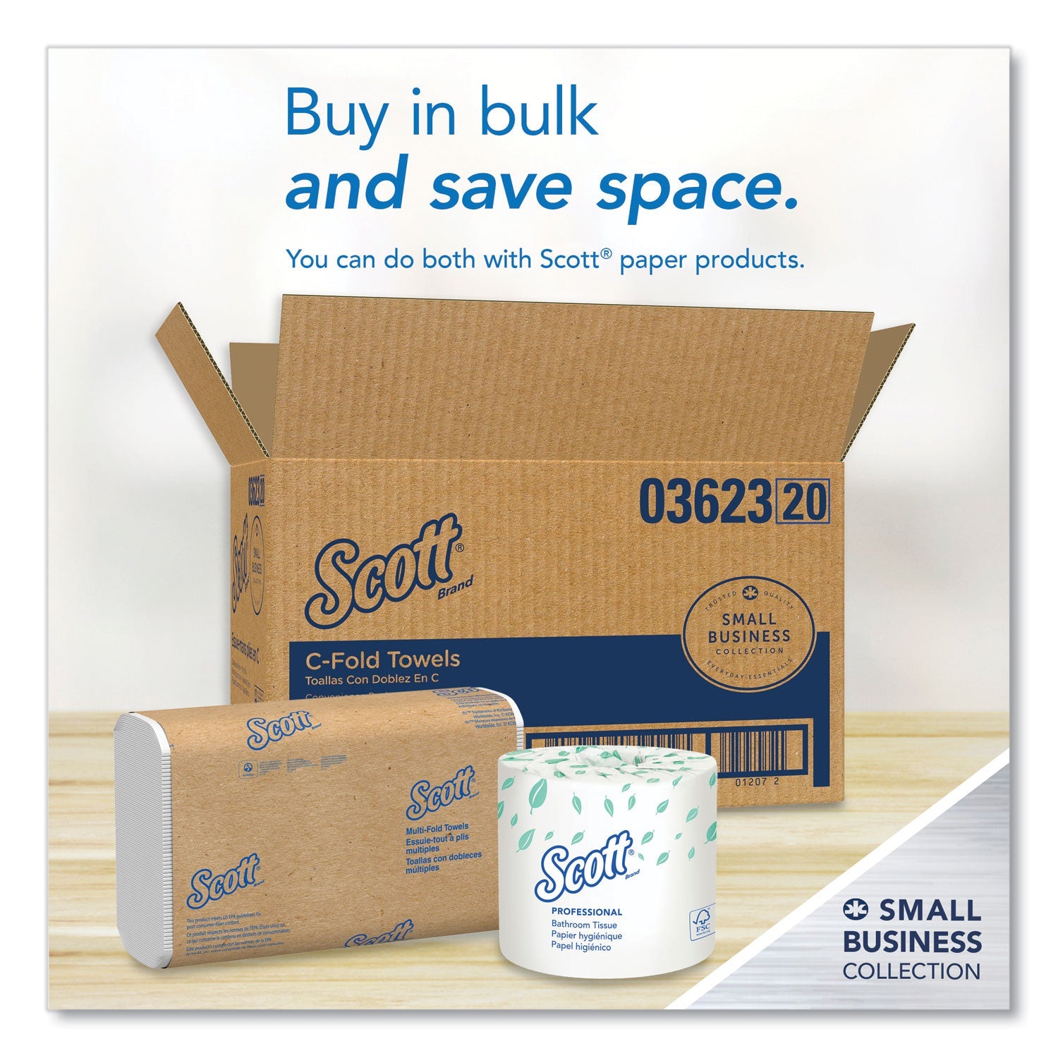 Scott® Essential C-Fold Towels for Business, Convenience Pack, 1-Ply, 10.13 x 13.15, White, 200/Pack, 9 Packs/Carton