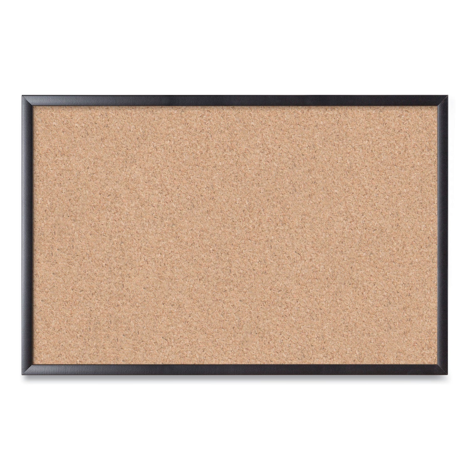 U Brands Cork Bulletin Board, 36" x 24" (Actual Size: 35" x 23"), Tan Surface, Black Wood Frame