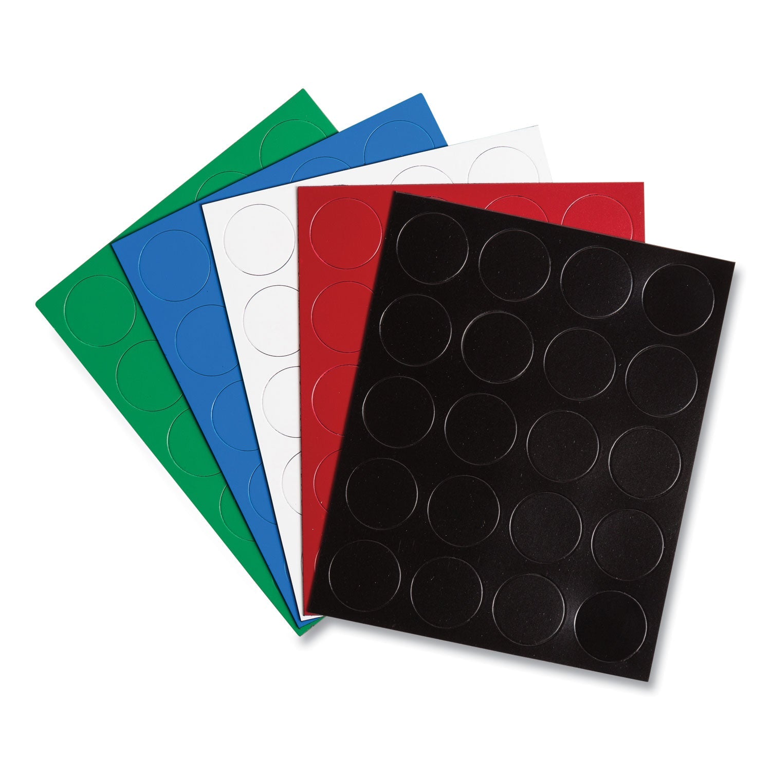 U Brands Heavy-Duty Board Magnets, Circles, Red, 0.75" Diameter, 20/Pack