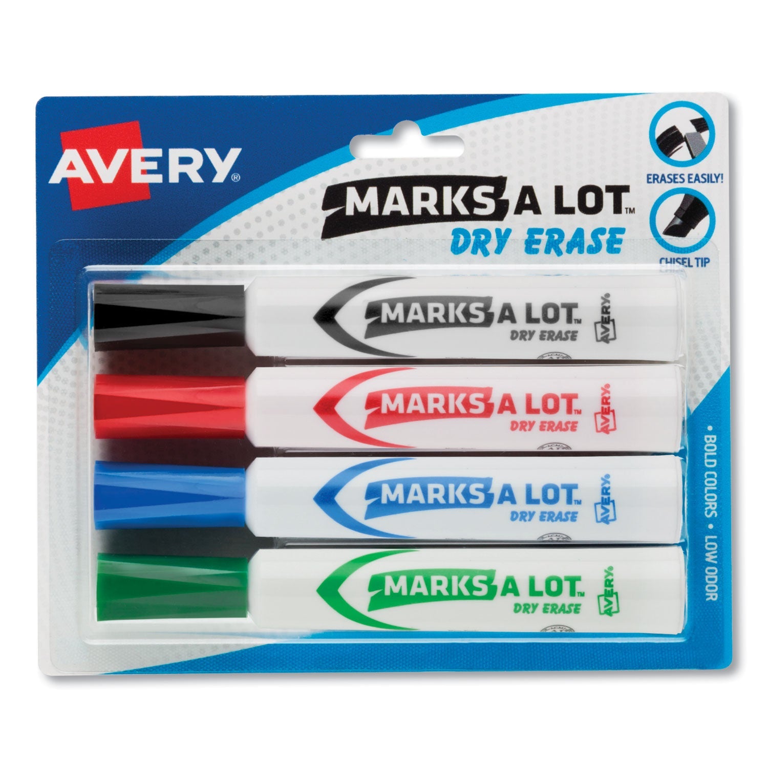 Desk-Style Dry Erase Marker | Assorted, 4/set