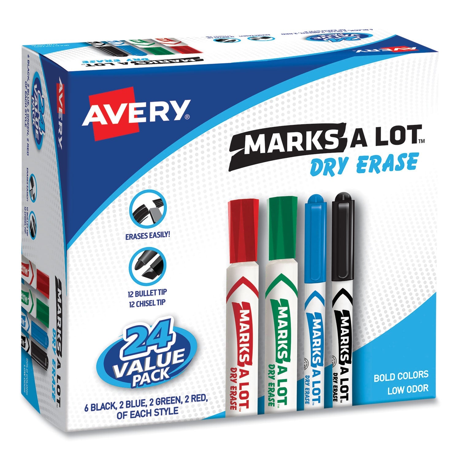 Dry Erase Marker Value Pack | Assorted, 24/pack