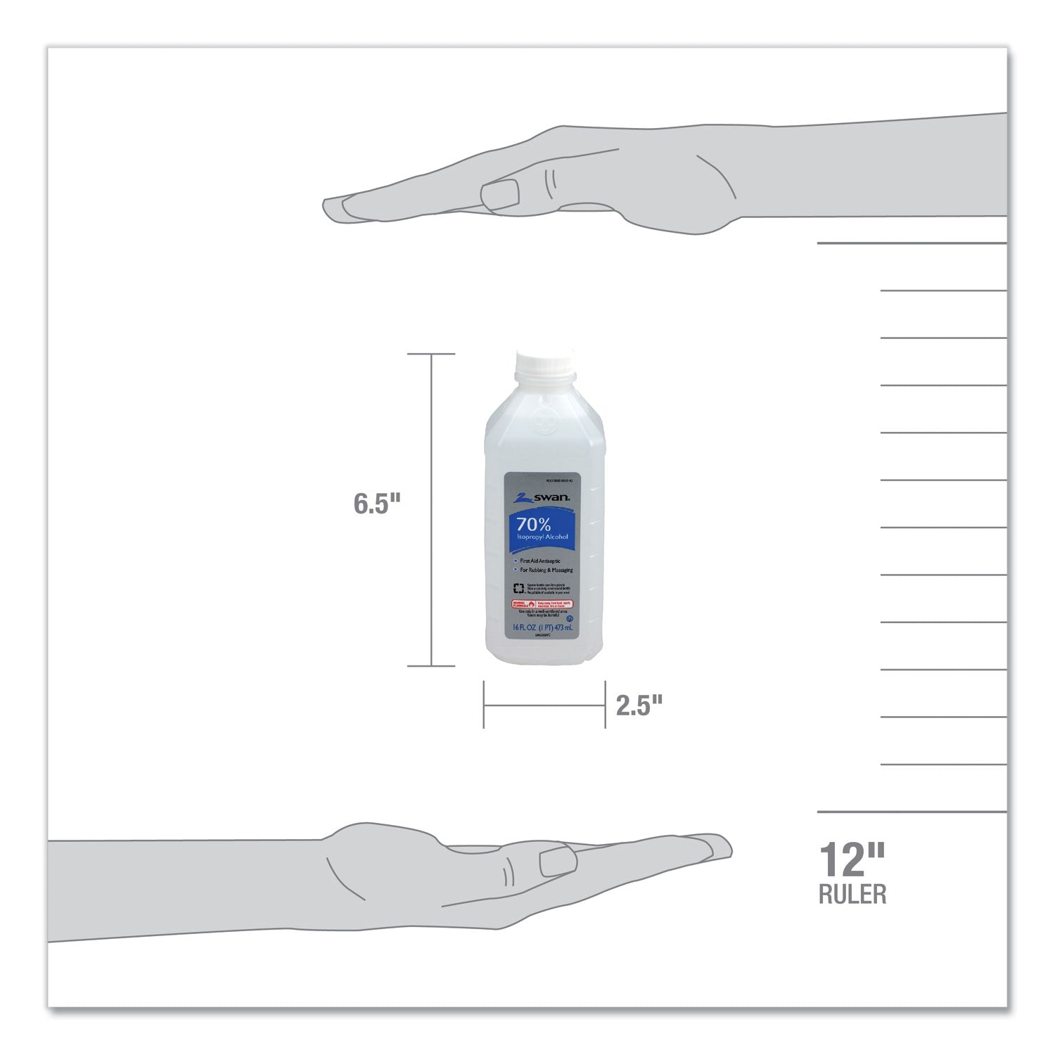 PhysiciansCare® by First Aid Only® First Aid Kit Rubbing Alcohol, Isopropyl Alcohol, 16 Oz Bottle - Bloom Skins