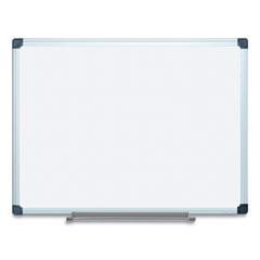 TRU RED™ Magnetic Steel Dry Erase Board, 24" x 24", White Surface, Gray/Natural Aluminum Frame