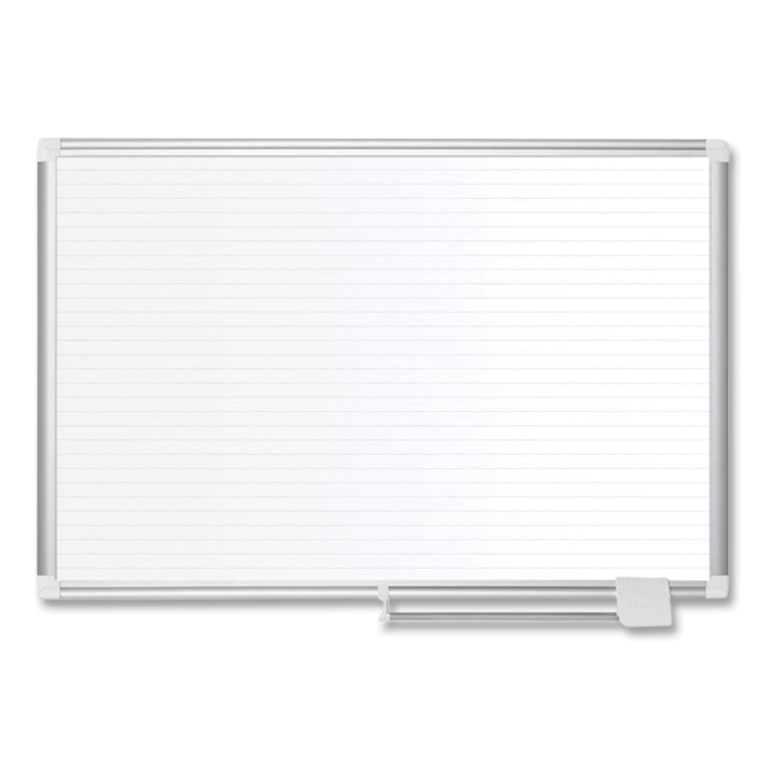 MasterVision® Ruled Magnetic Steel Dry Erase Planning Board, 48" x 36", White Surface, Satin Aluminum Frame