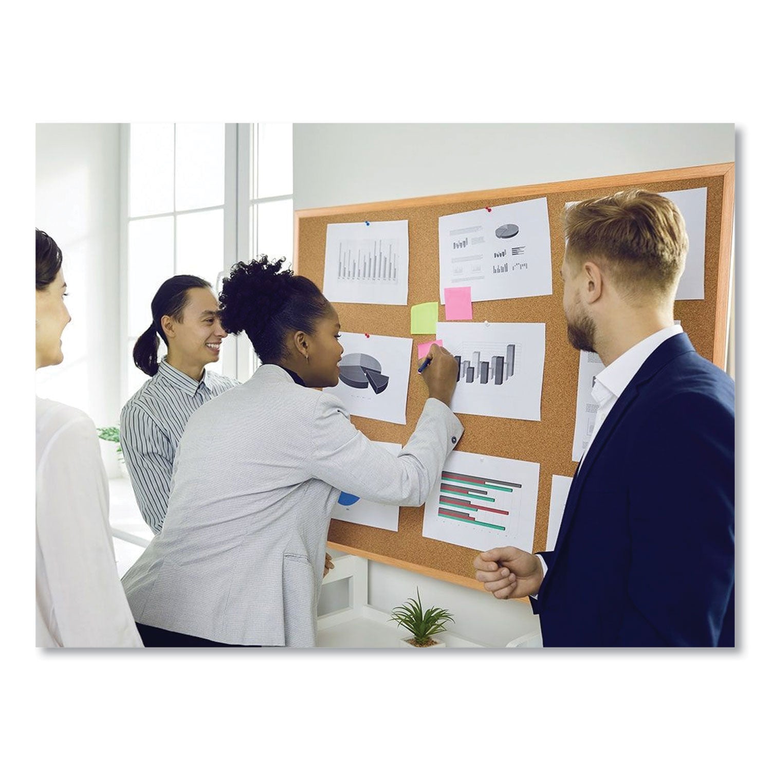 MasterVision® Value Cork Board with Oak Frame, 24" x 36", Brown Surface, Natural Oak Frame