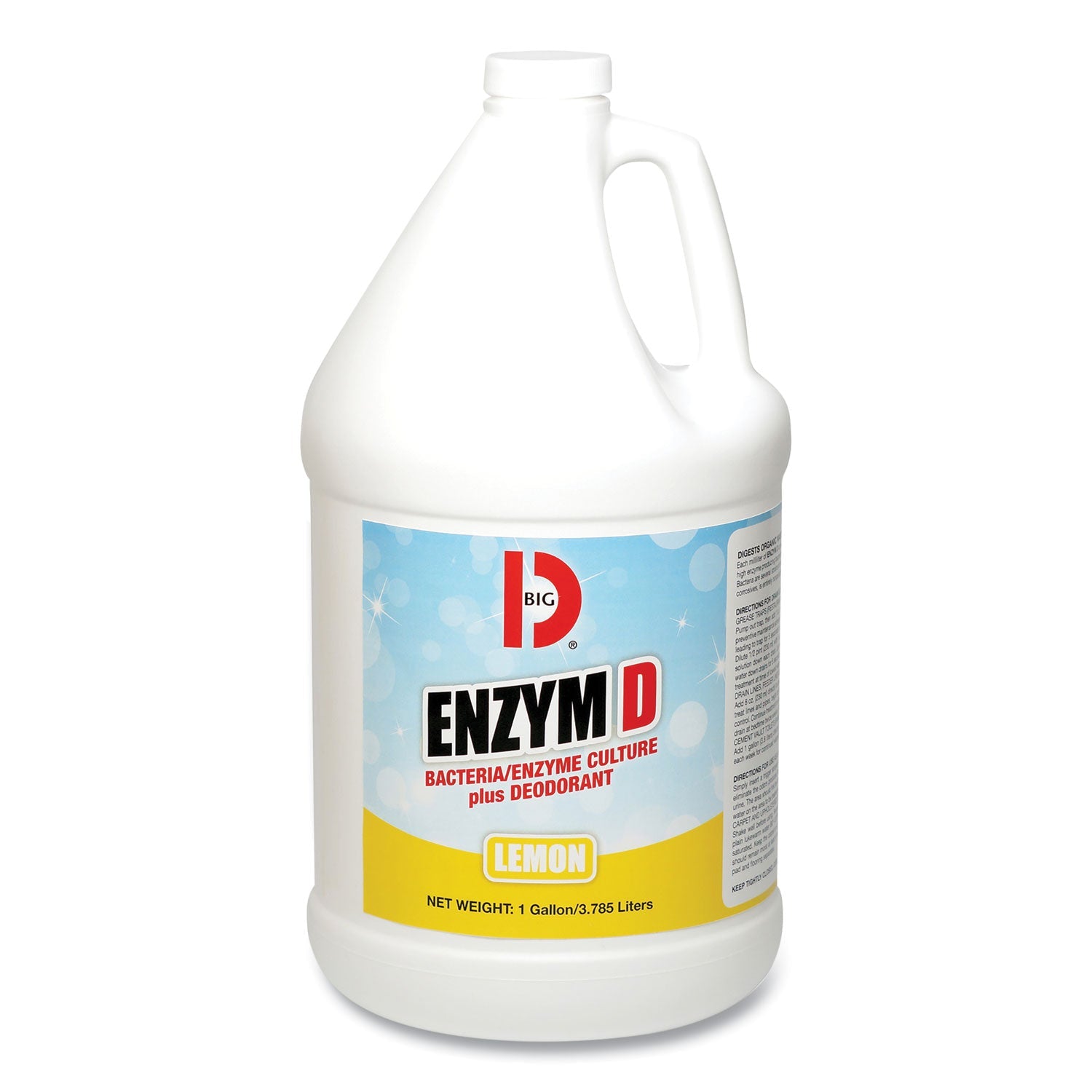Big D Industries Enzym D Digester Liquid Deodorant, Lemon, 1 Gal Bottle, 4/carton