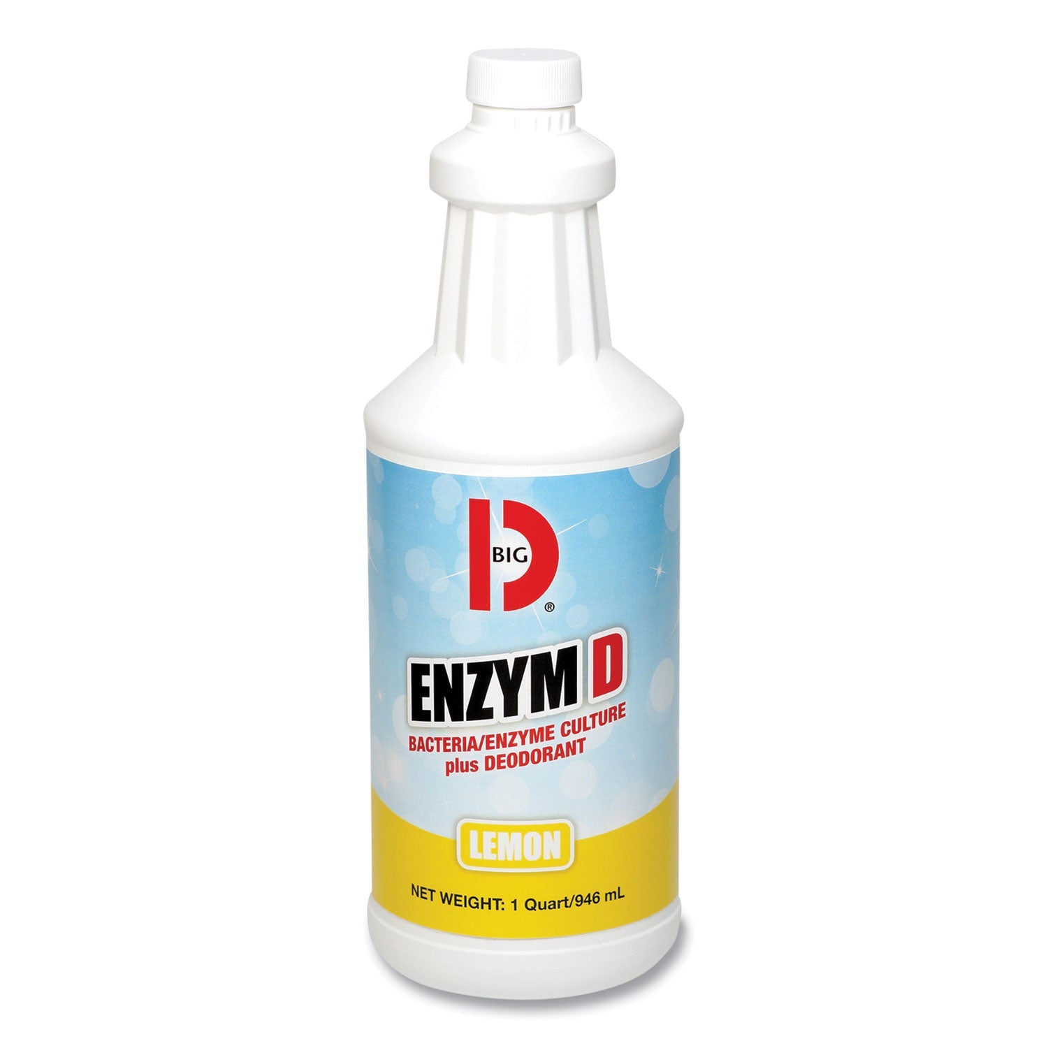 Big D Industries Enzym D Digester Liquid Deodorant, Lemon, 32 Oz Bottle, 12/carton