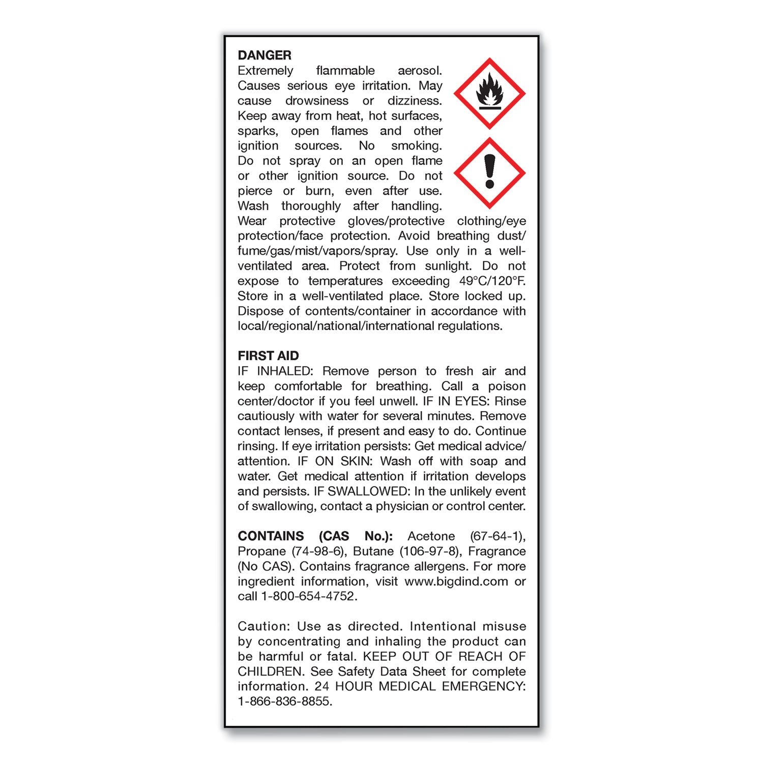 Big D Industries Odor Control Fogger, Mountain Air Scent, 5 Oz Aerosol Spray, 12/carton