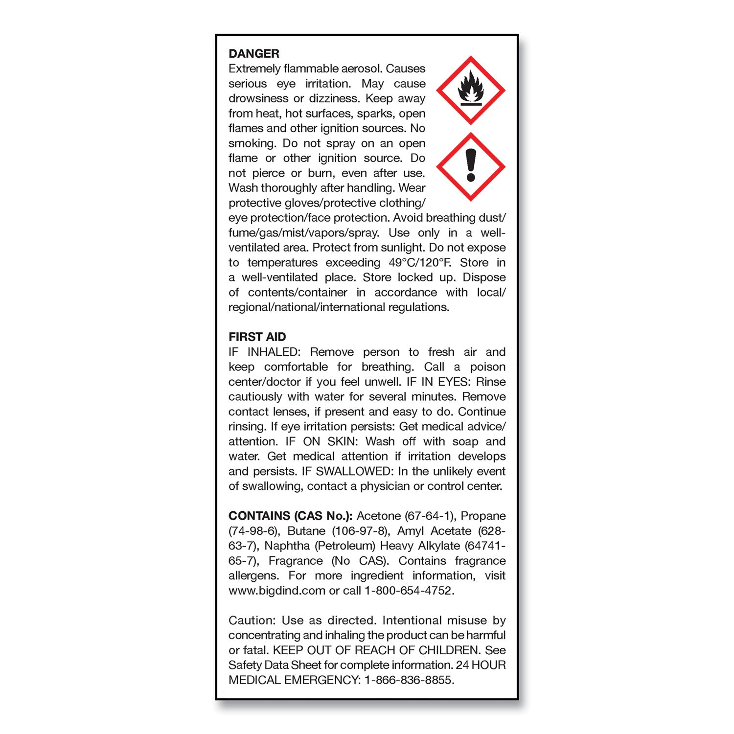 Big D Industries Odor Control Fogger, Original Scent, 5 Oz Aerosol Spray, 12/carton