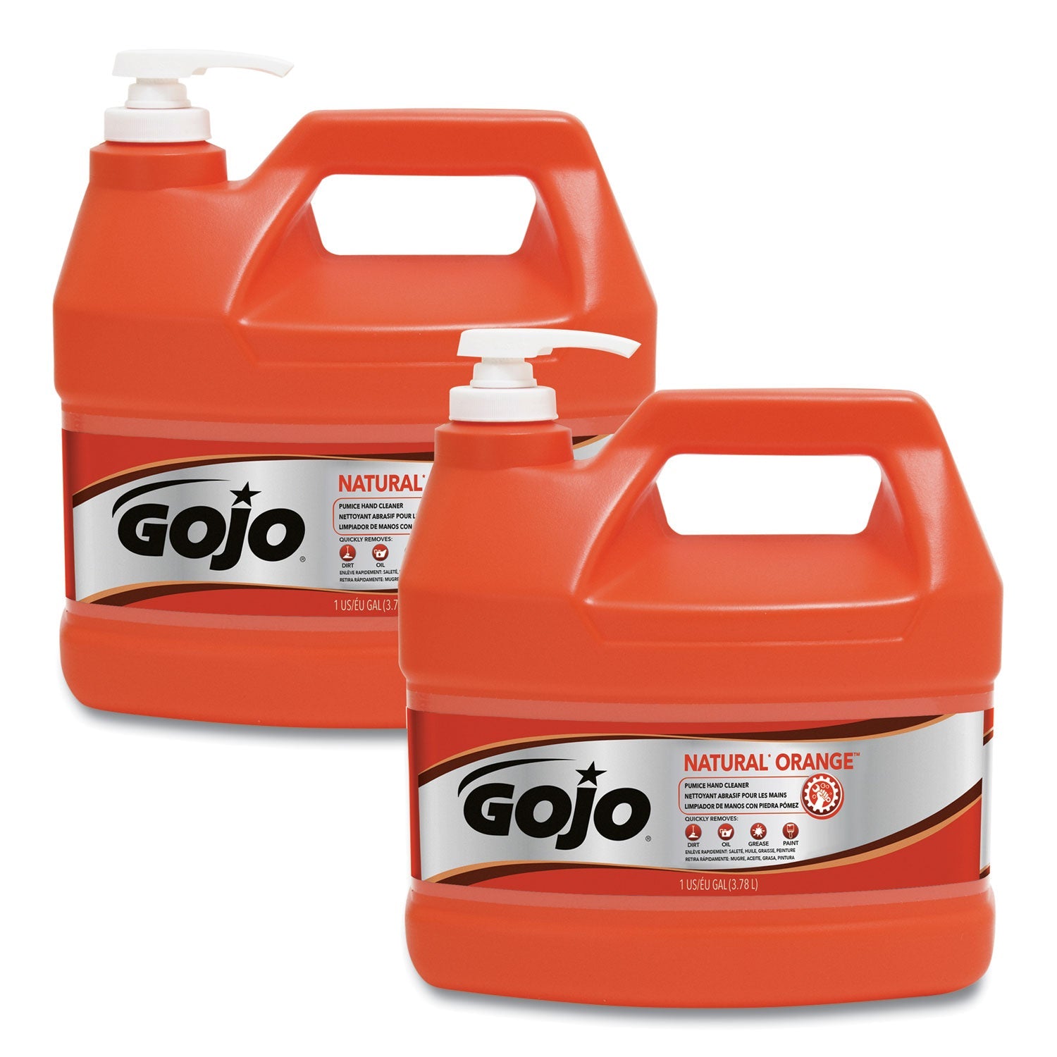GOJO® NATURAL ORANGE Pumice Hand Cleaner, Citrus Scent, 1 gal, 2/Carton