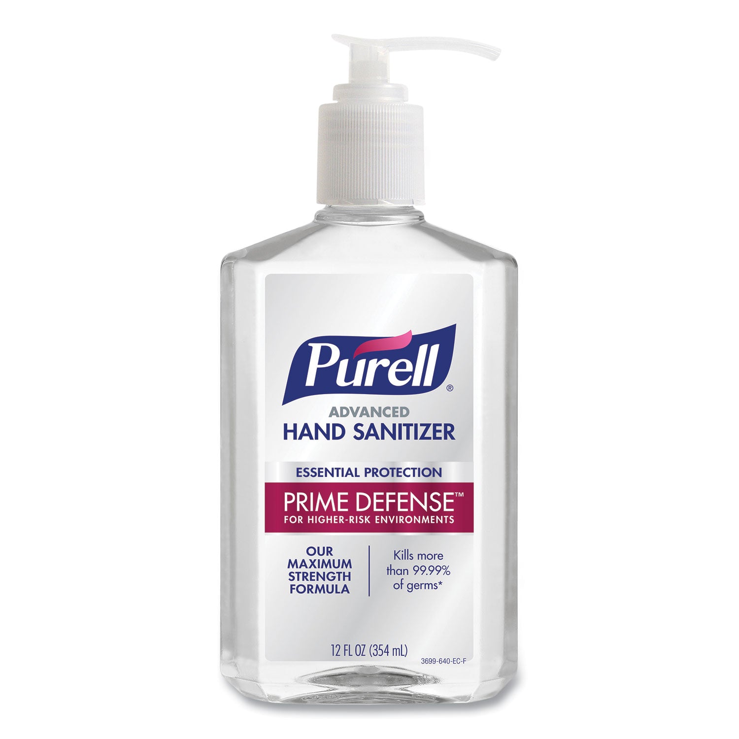PURELL® Prime Defense Advanced 85% Alcohol Gel Hand Sanitizer, 12 Oz Pump Bottle, Clean Scent