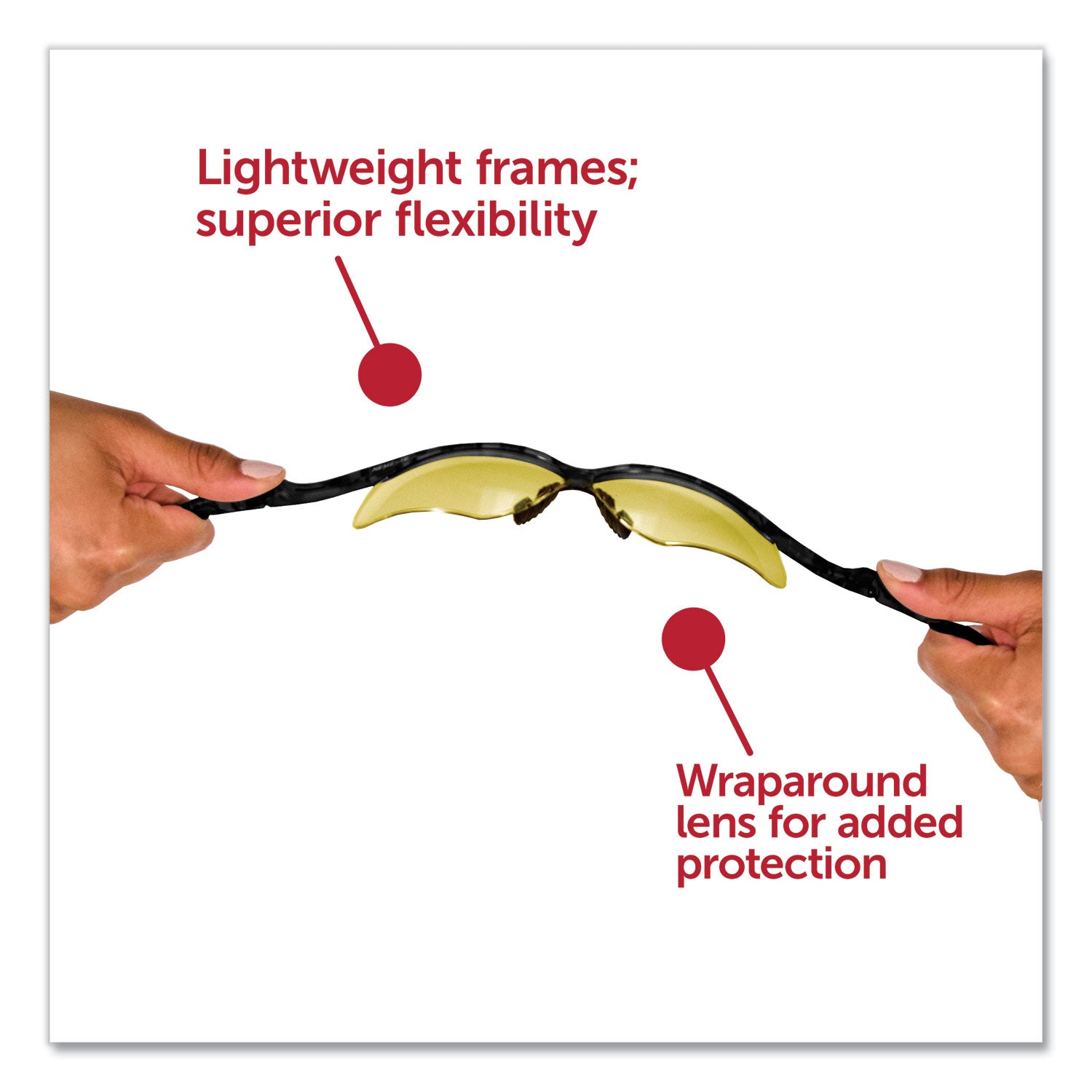 KleenGuard™ Nemesis Safety Glasses, Black Frame, Amber Lens, 12/Box - Bloom Skins