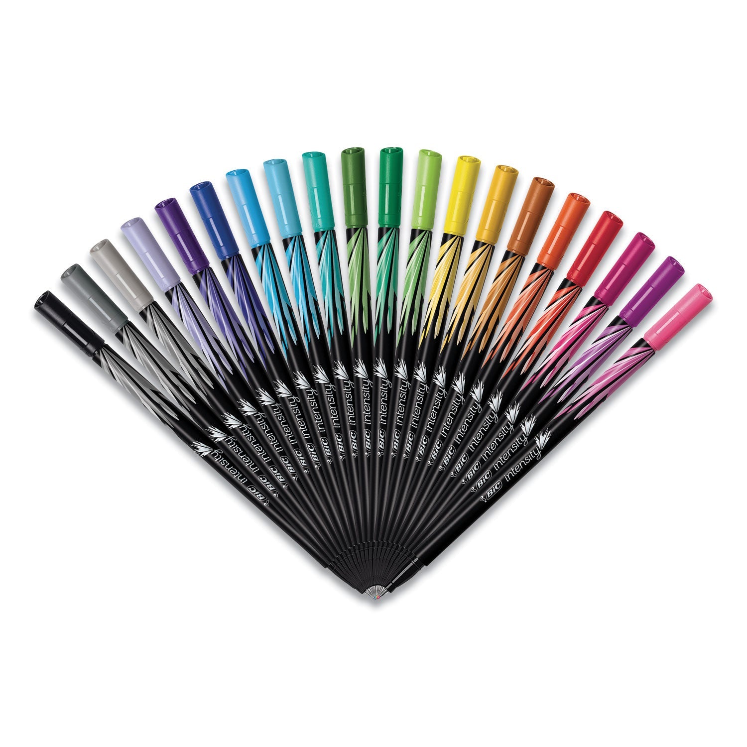 BIC® Intensity Porous Point Pen, Stick, Fine 0.4 Mm, Assorted Ink And Barrel Colors, 20/pack
