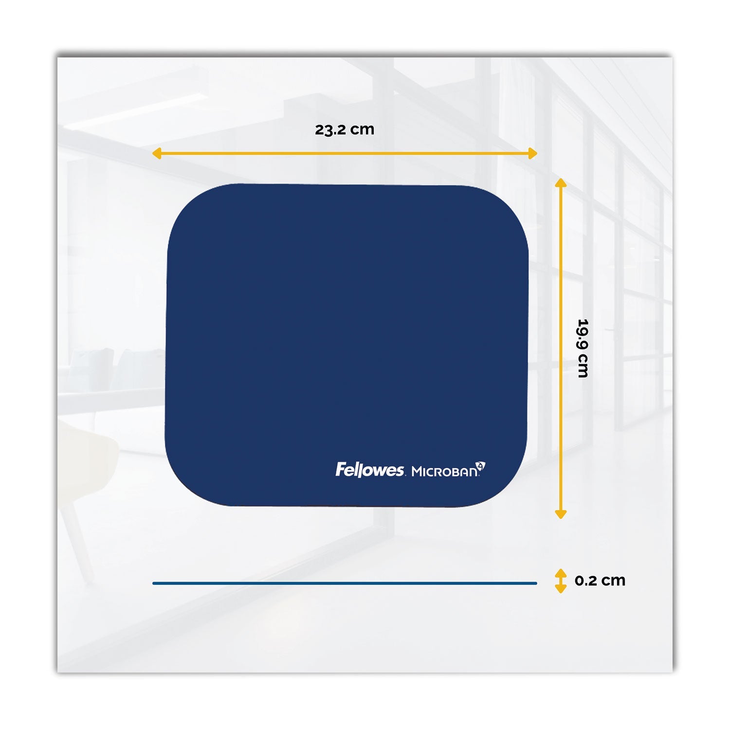 Fellowes® Mouse Pad with Microban Protection, 9 x 8, Navy