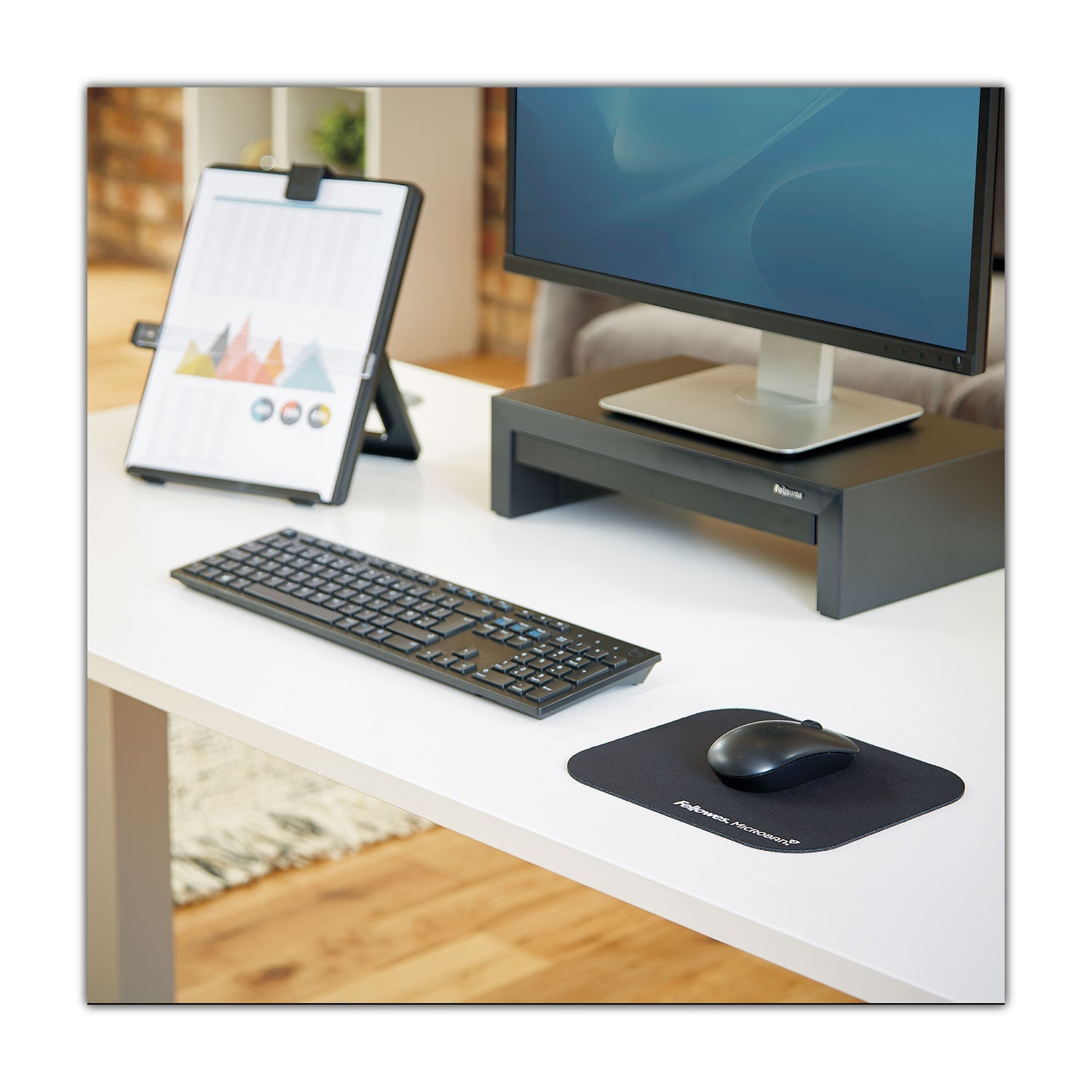 Fellowes® Mouse Pad with Microban Protection, 9 x 8, Black
