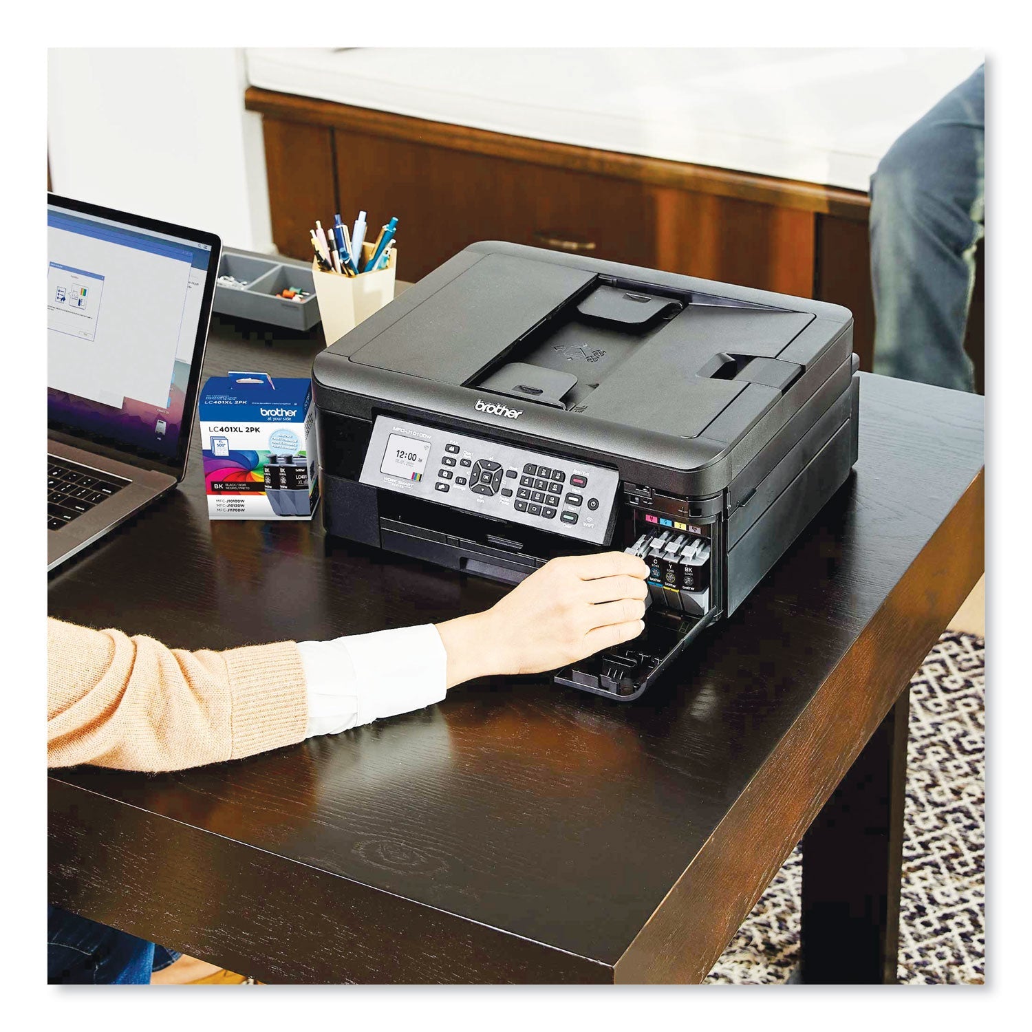 Brother Lc401xl2pks High-Yield Ink, 500 Page-Yield, Black, 2/pack