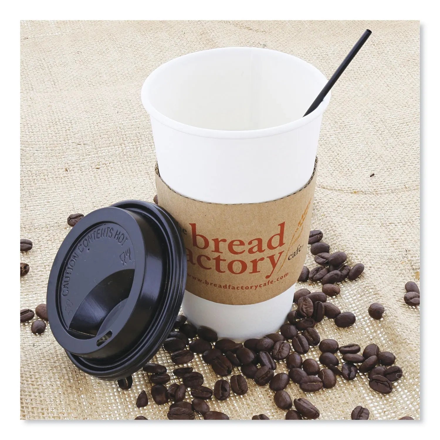 AmerCareRoyal® Sip Straws, 7.5", Plastic, Black, 10,000/carton