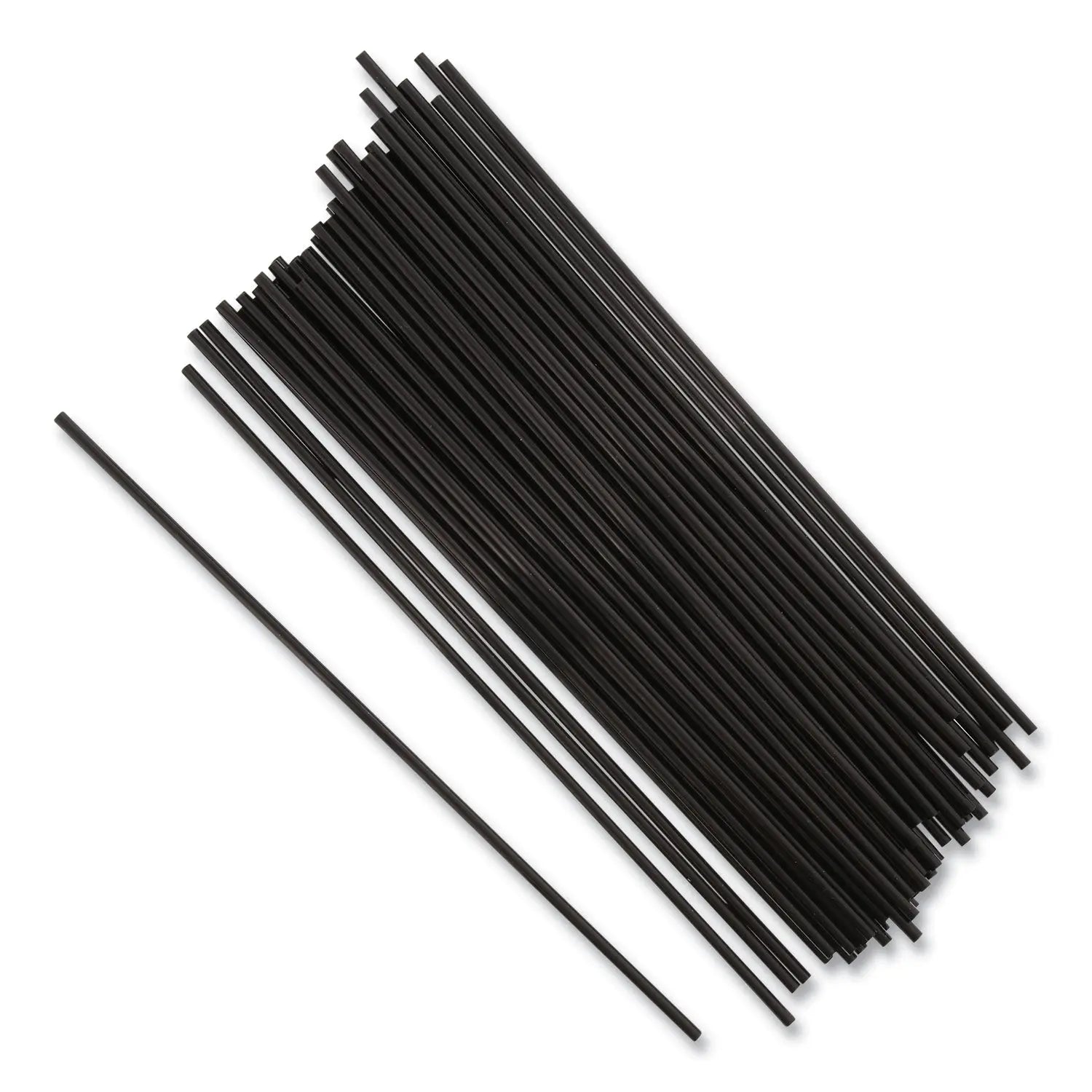 AmerCareRoyal® Sip Straws, 7.5", Plastic, Black, 10,000/carton