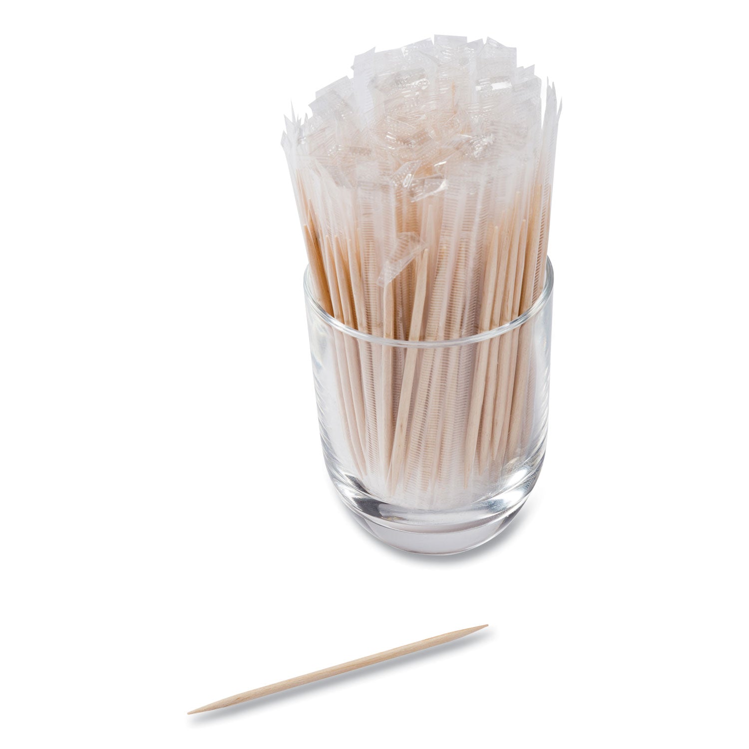 AmerCareRoyal® Mint Cello-Wrapped Wood Toothpicks, 2.5", Natural, 1,000/box, 15 Boxes/carton