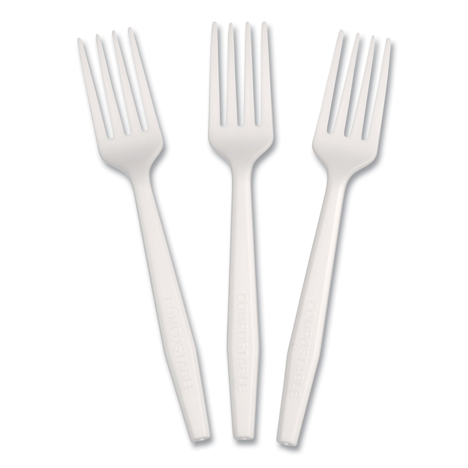 AmerCareRoyal® CPLA Cutlery, Heavyweight Fork, Plastic, White, 1,000/Carton - Bloom Skins