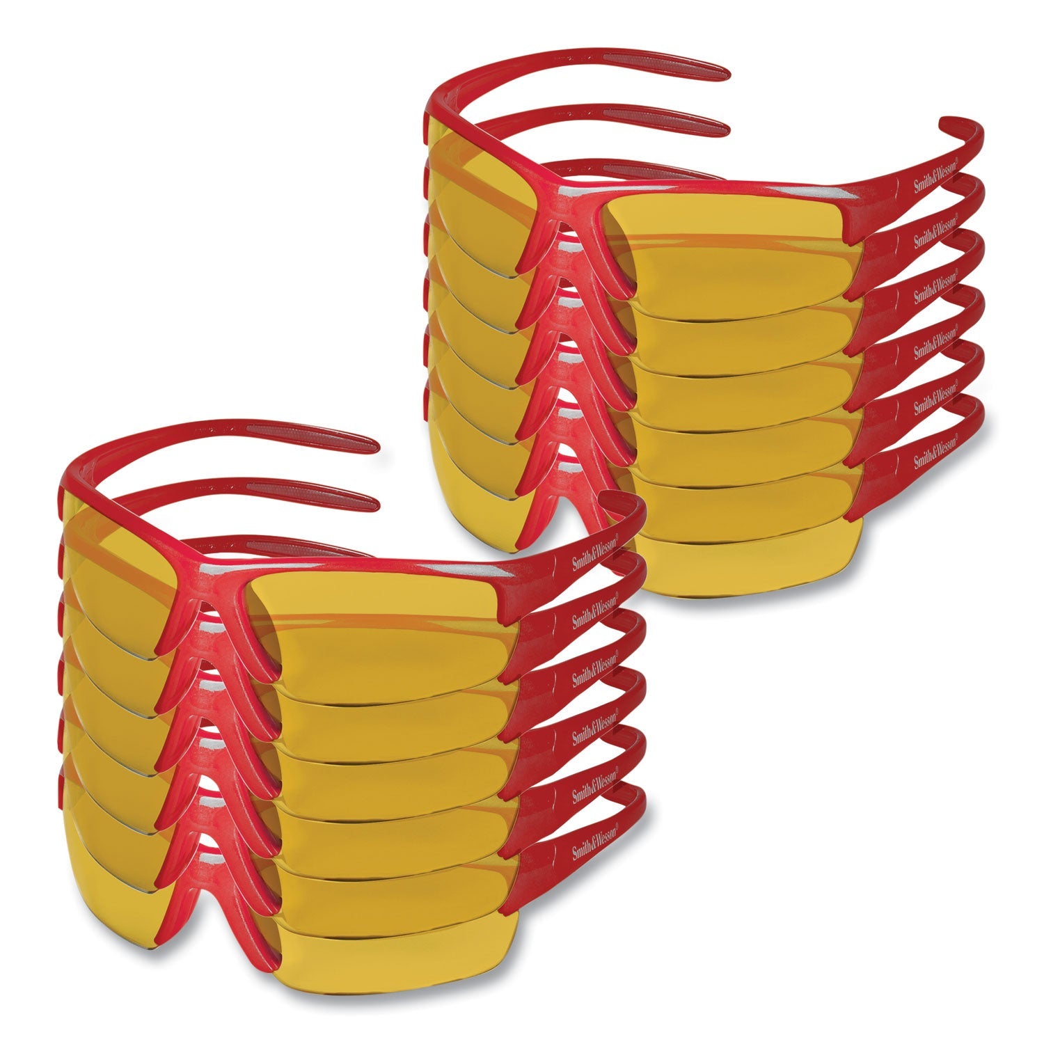 KleenGuard™ Equalizer Safety Glasses, Red Frames, Amber/Yellow Lens, 12/Box - Bloom Skins