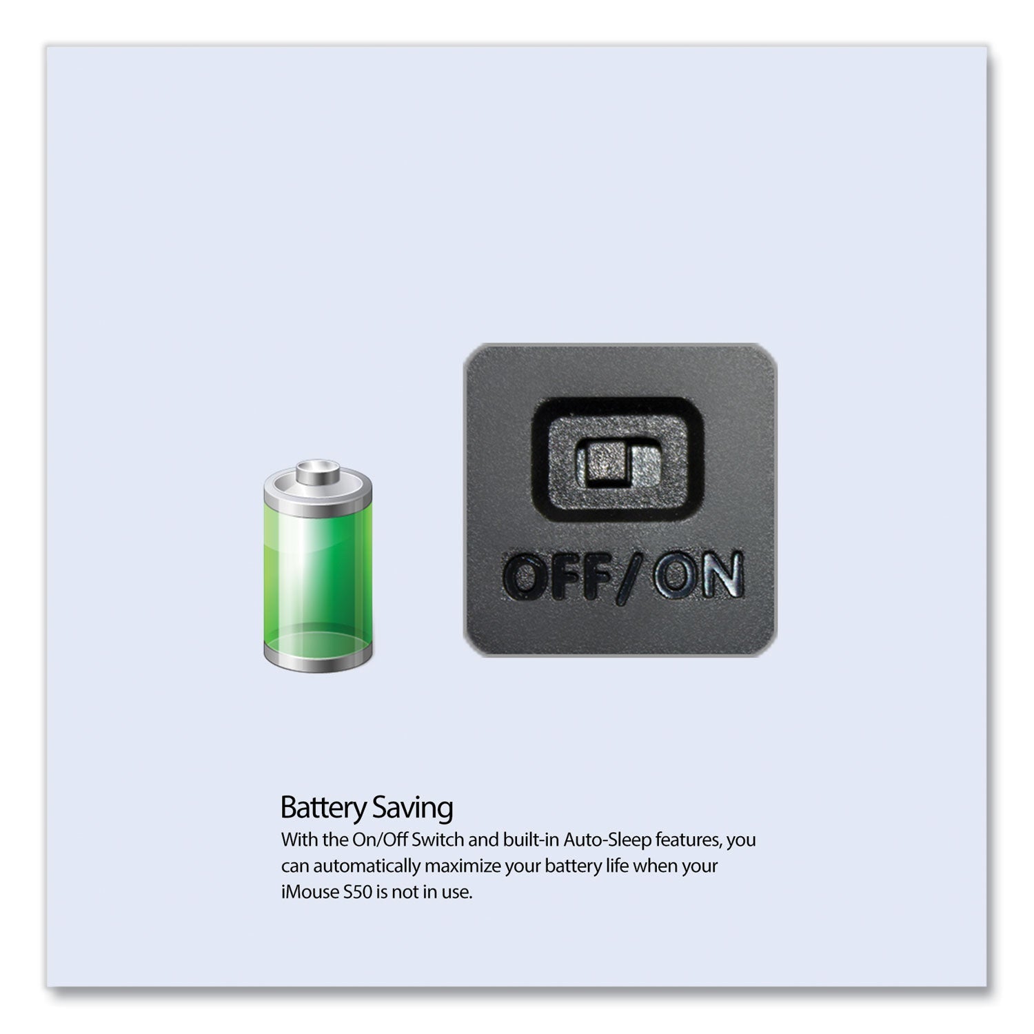 Adesso Imouse S50 Wireless Mini Mouse, 2.4 Ghz Frequency/33 Ft Wireless Range, Left/right Hand Use, Blue