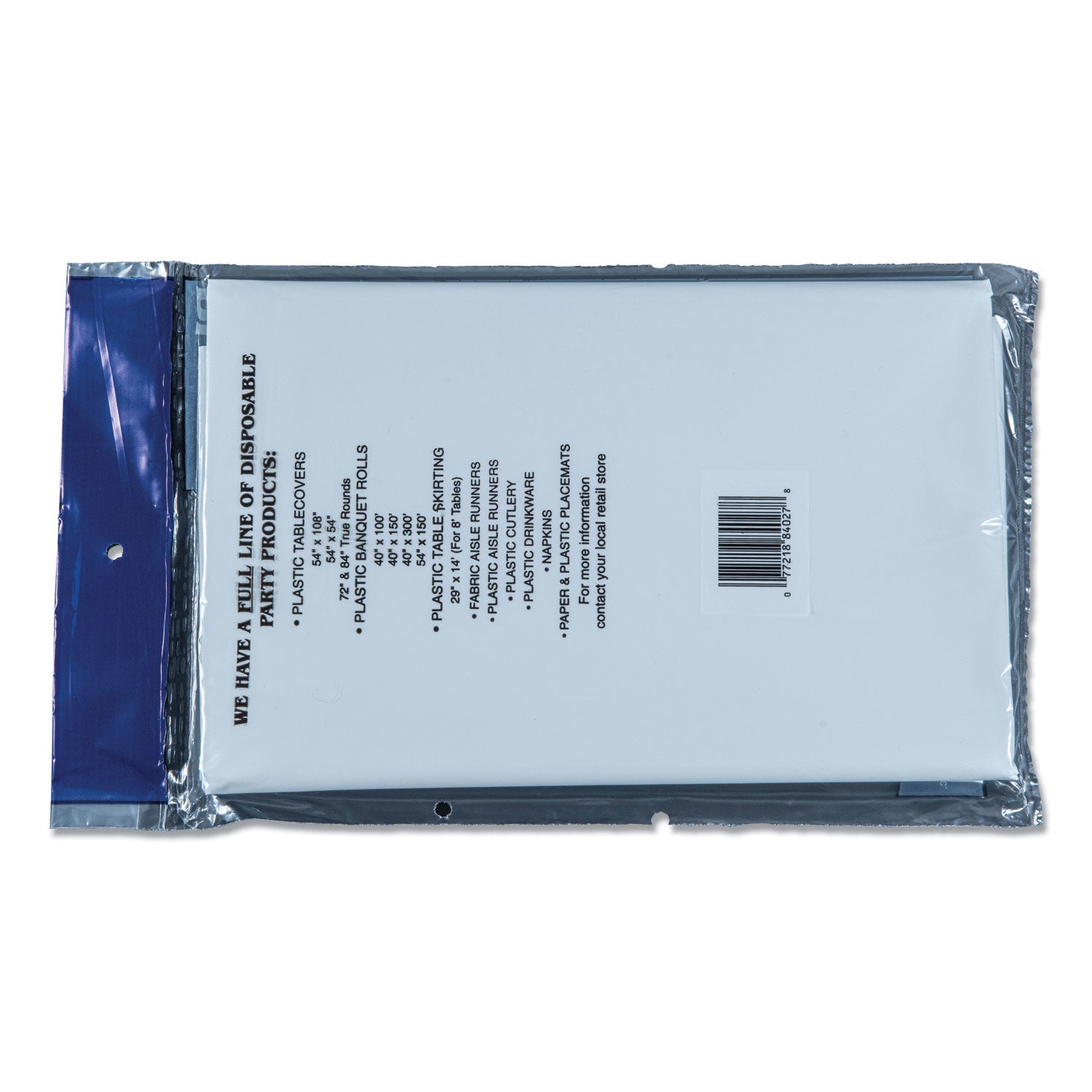 Tablemate® Table Set Round Table Cover, Plastic, 84" Diameter, White, 6/pack