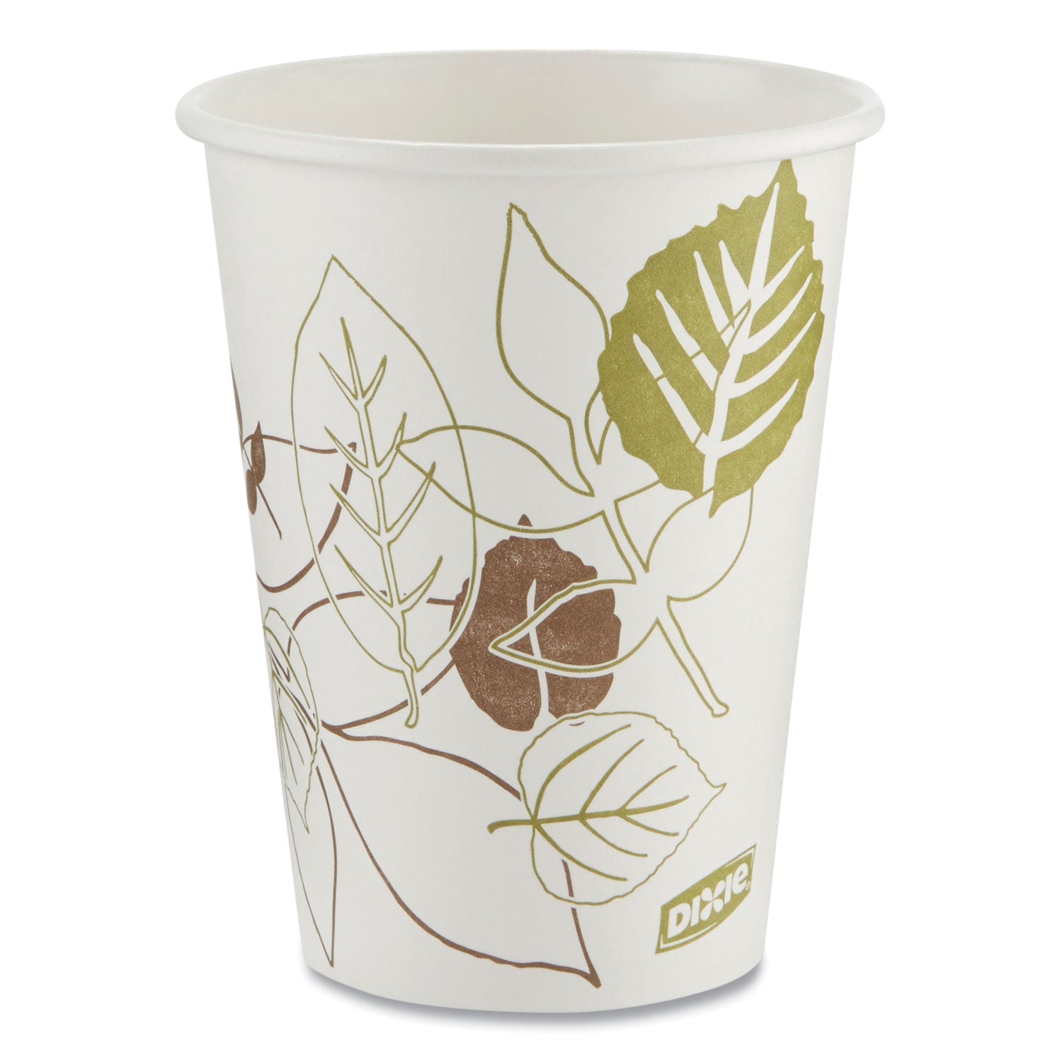 Dixie® Pathways Paper Hot Cups, 12 oz, White/Brown, 50/Sleeve, 20 Sleeves/Carton