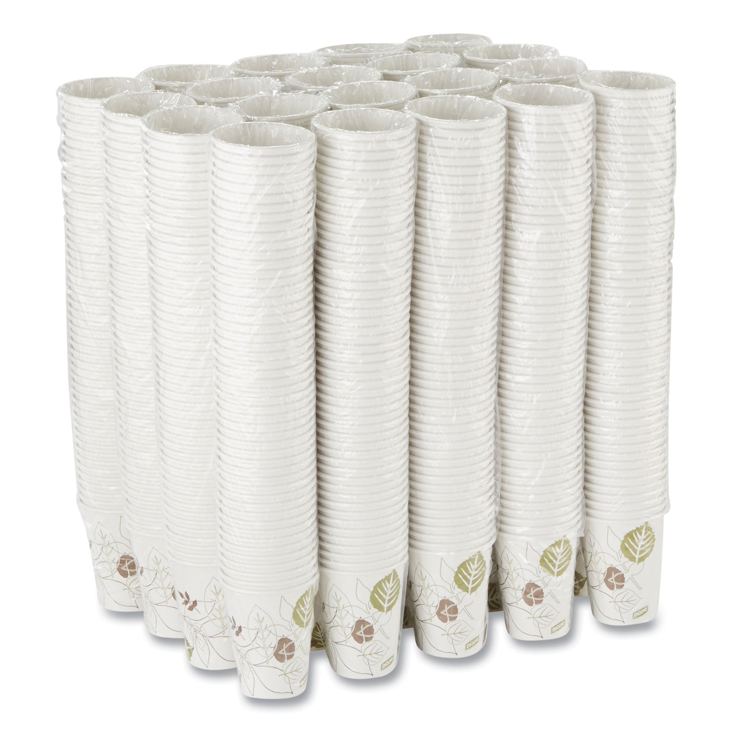 Dixie® Pathways Paper Hot Cups, 12 oz, White/Brown, 50/Sleeve, 20 Sleeves/Carton