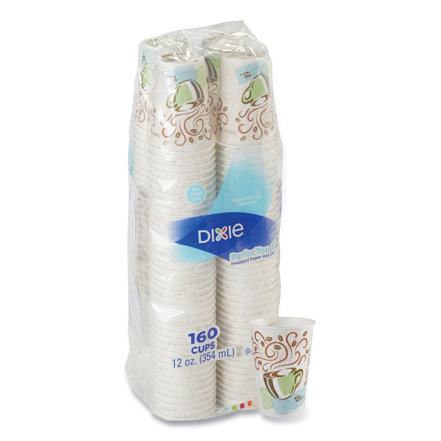 Dixie® Perfectouch Paper Hot Cups, 12 Oz, Coffee Haze Design, 160/pack - Bloom Skins