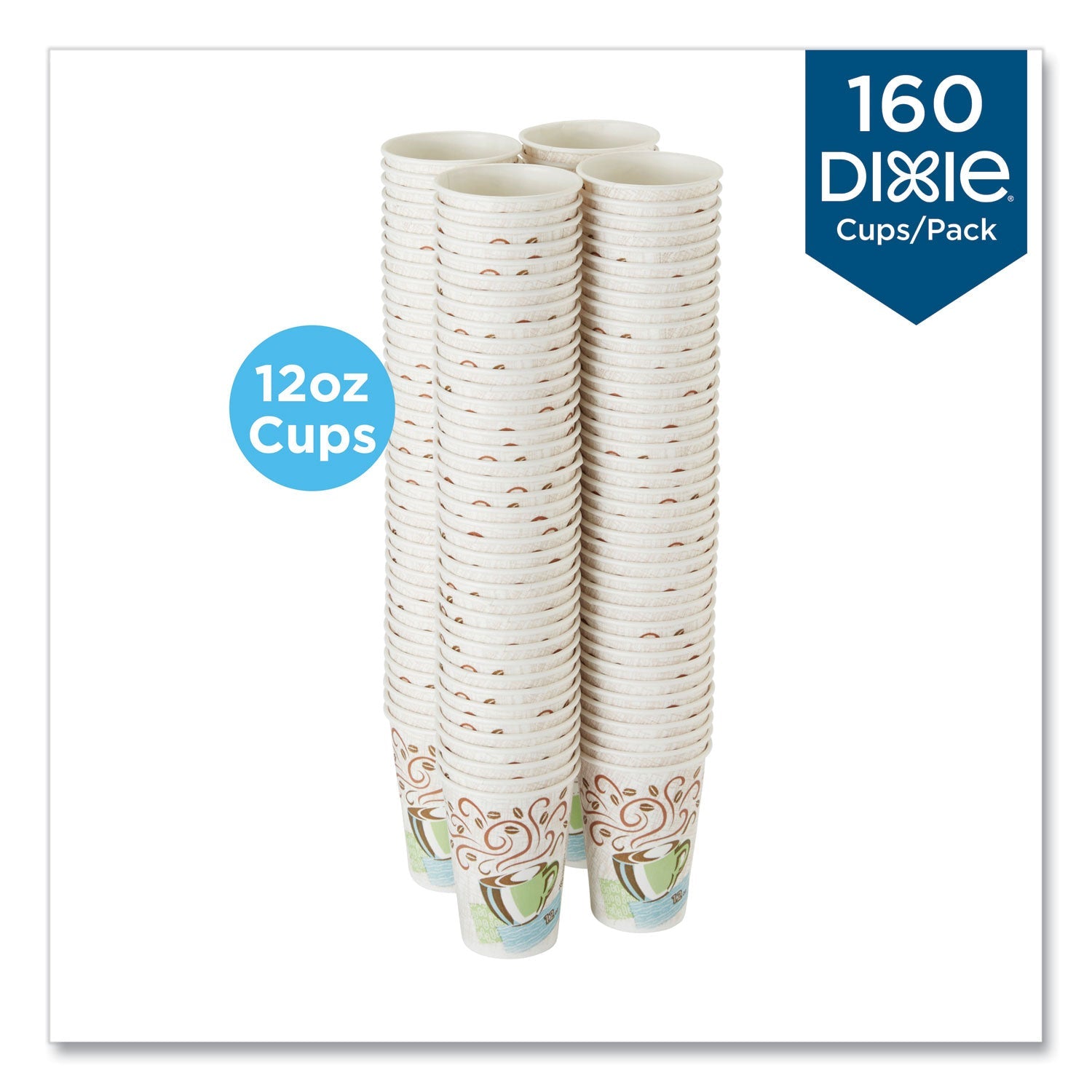 Dixie® Perfectouch Paper Hot Cups, 12 Oz, Coffee Haze Design, 160/pack - Bloom Skins