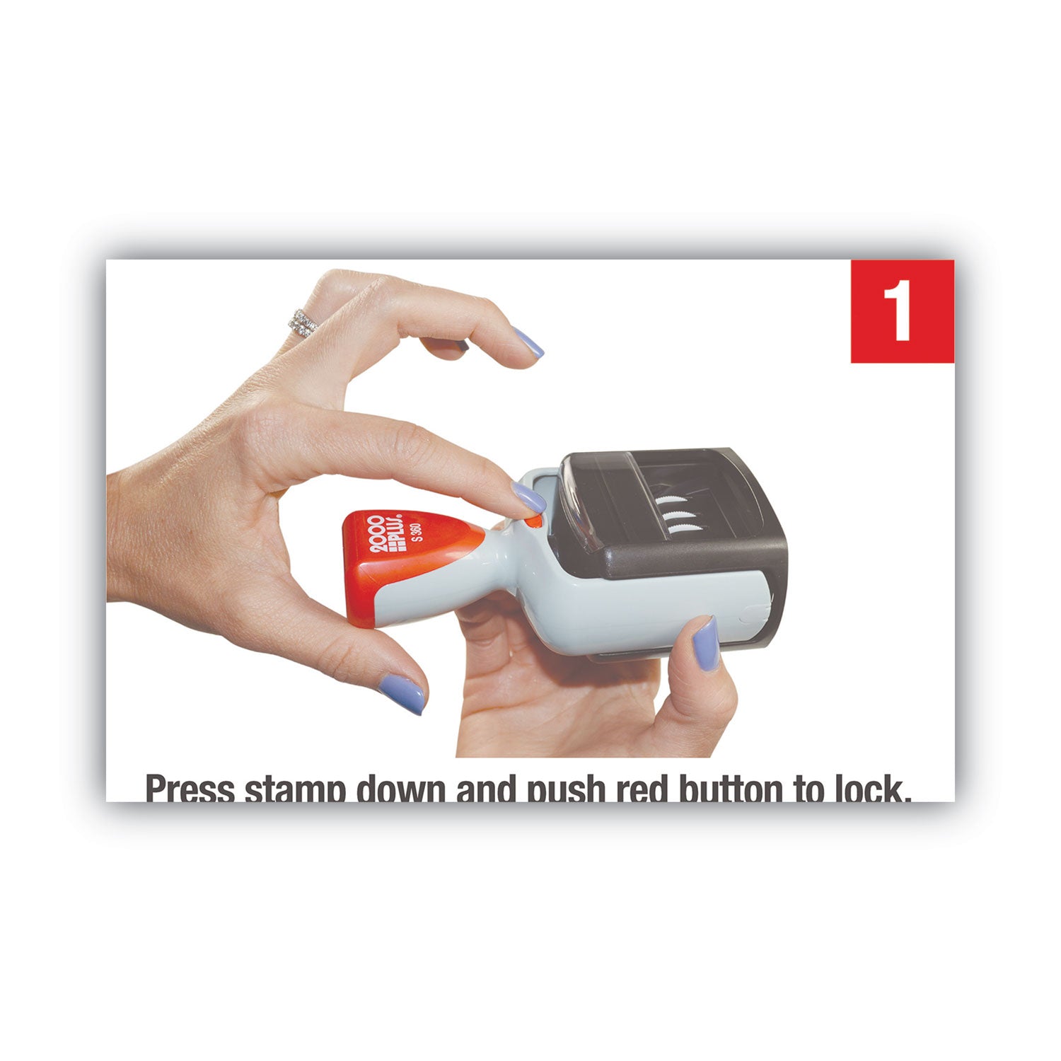 COSCO 2000PLUS® Model S 360 Two-Color Message Dater, 1.75 X 1, "received", Self-Inking, Blue/red