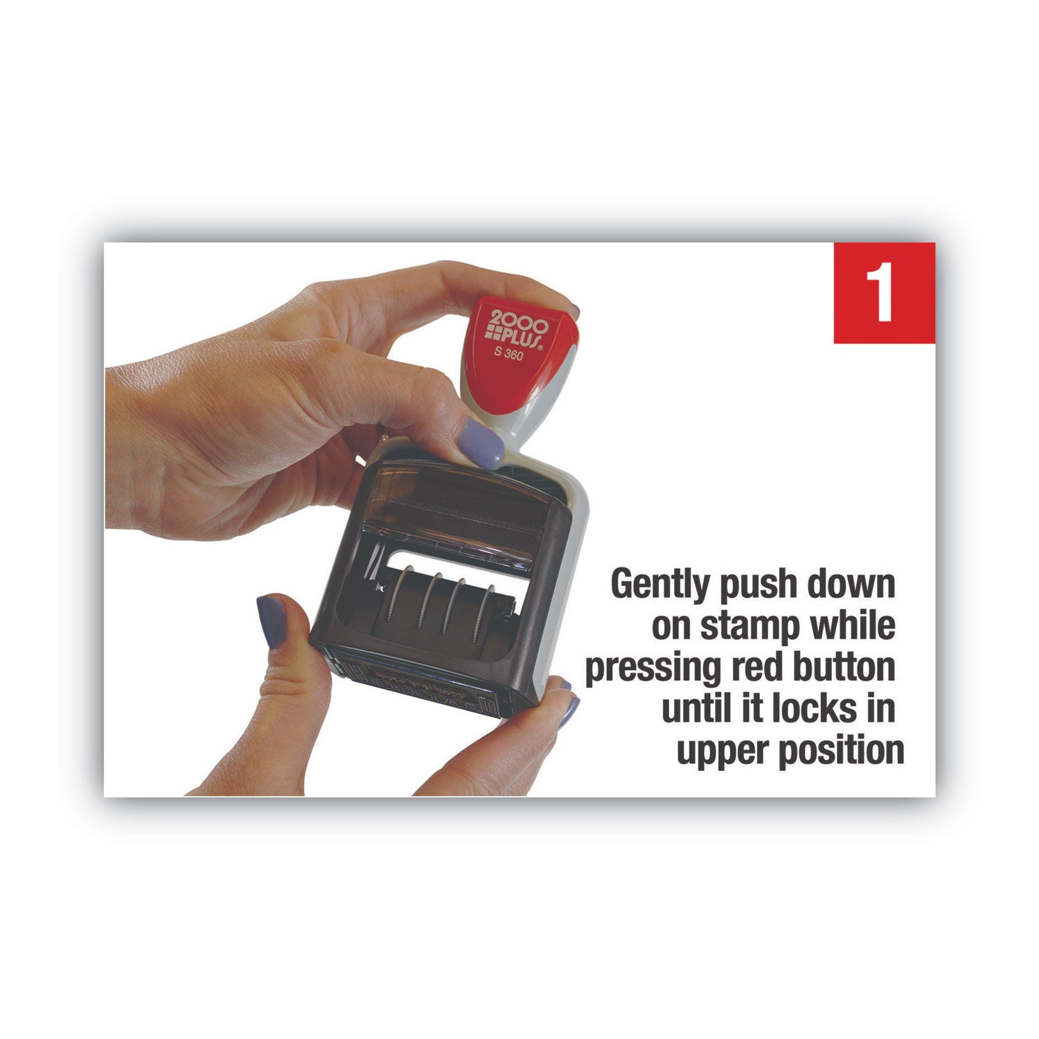 COSCO 2000PLUS® Model S 360 Two-Color Message Dater, 1.75 X 1, "received", Self-Inking, Blue/red