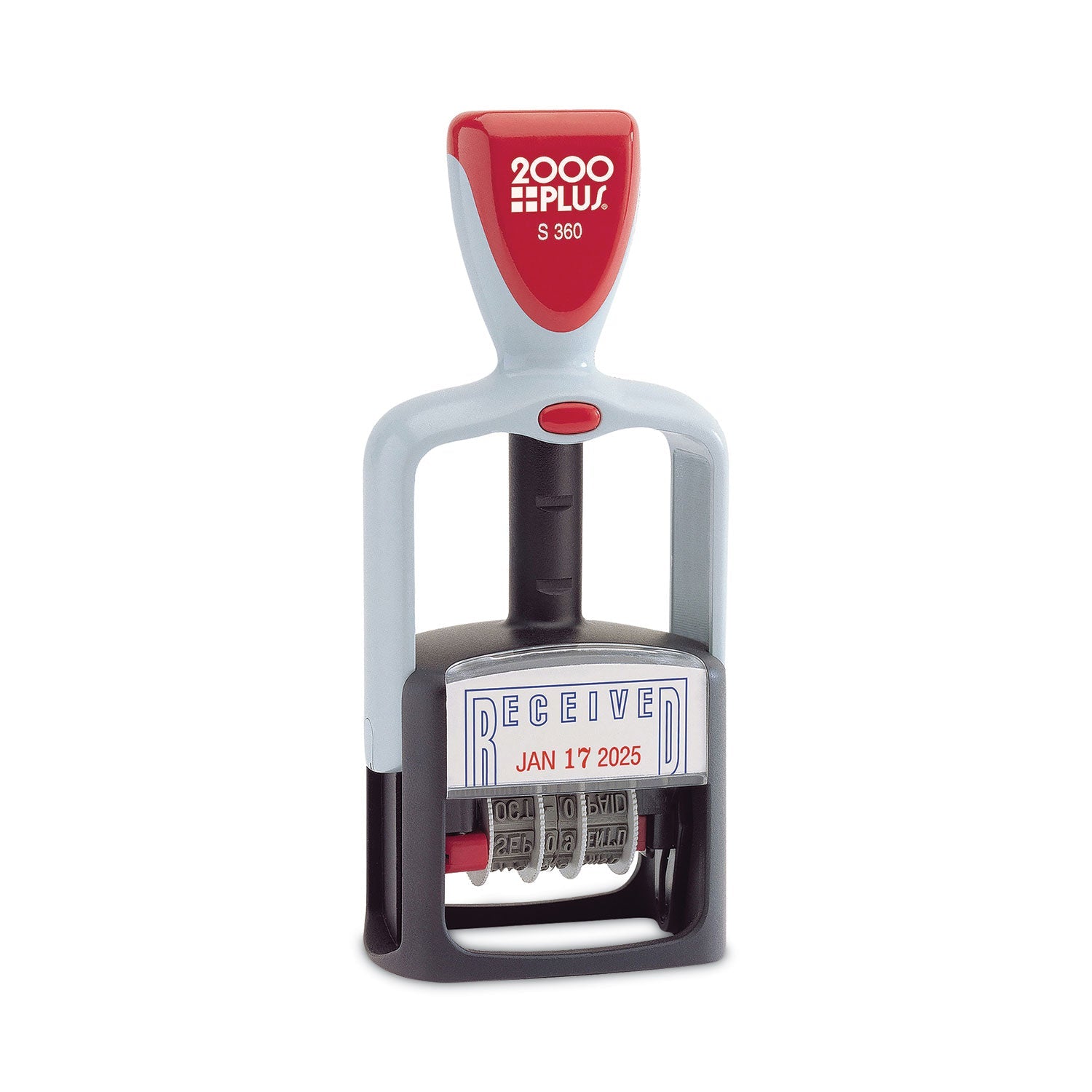 COSCO 2000PLUS® Model S 360 Two-Color Message Dater, 1.75 X 1, "received", Self-Inking, Blue/red