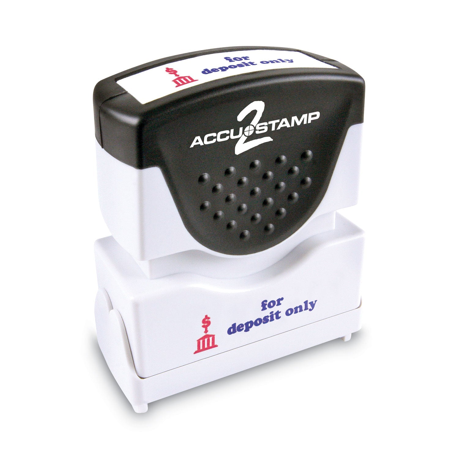 ACCUSTAMP2® Pre-Inked Shutter Stamp, Red/Blue, FOR DEPOSIT ONLY, 1.63 x 0.5