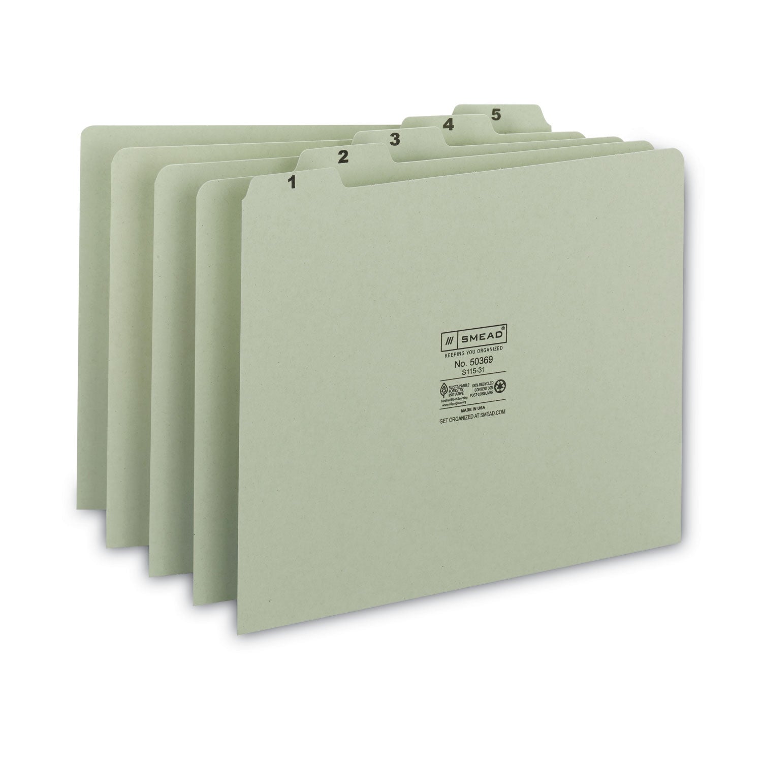 Recycled Daily Top Tab File Guide Set | 1-31 Letter