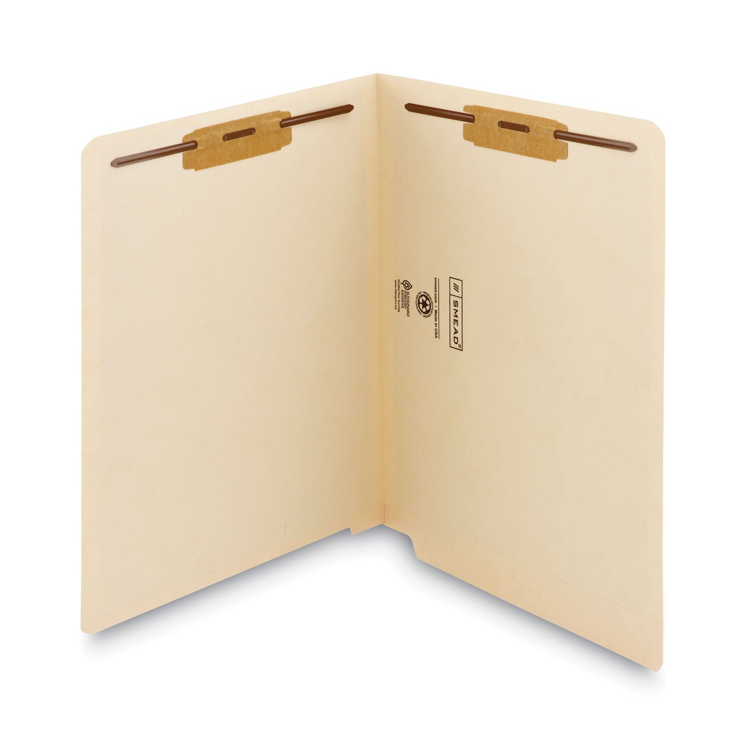Smead End Tab Fastener Folders with Reinforced Straight Tabs, 11-pt Manila, 2 Fasteners, Letter Size, Manila Exterior, 250/Box - Bloom Skins