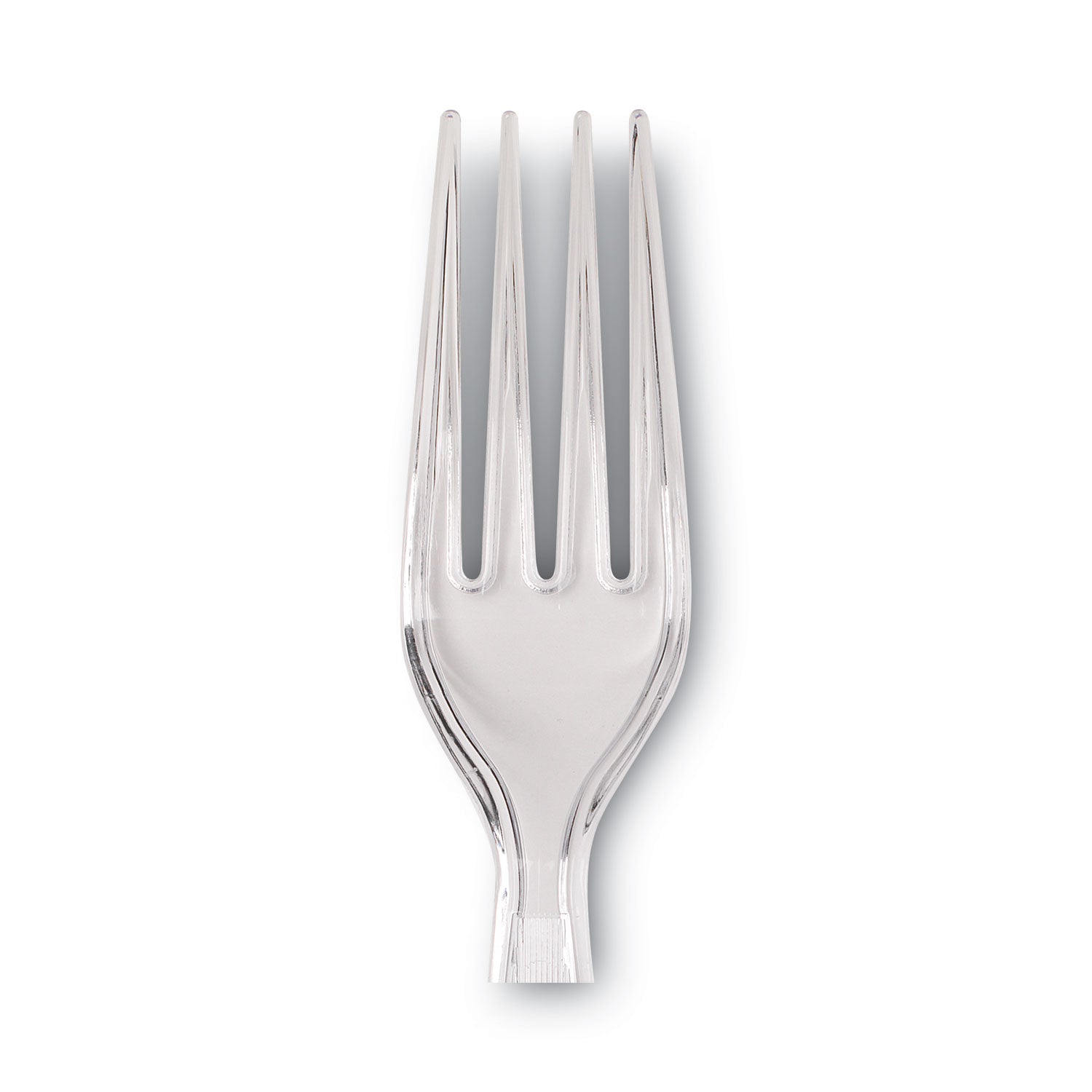 Dixie® Plastic Cutlery, Heavyweight Fork, Clear, 1,000/Carton