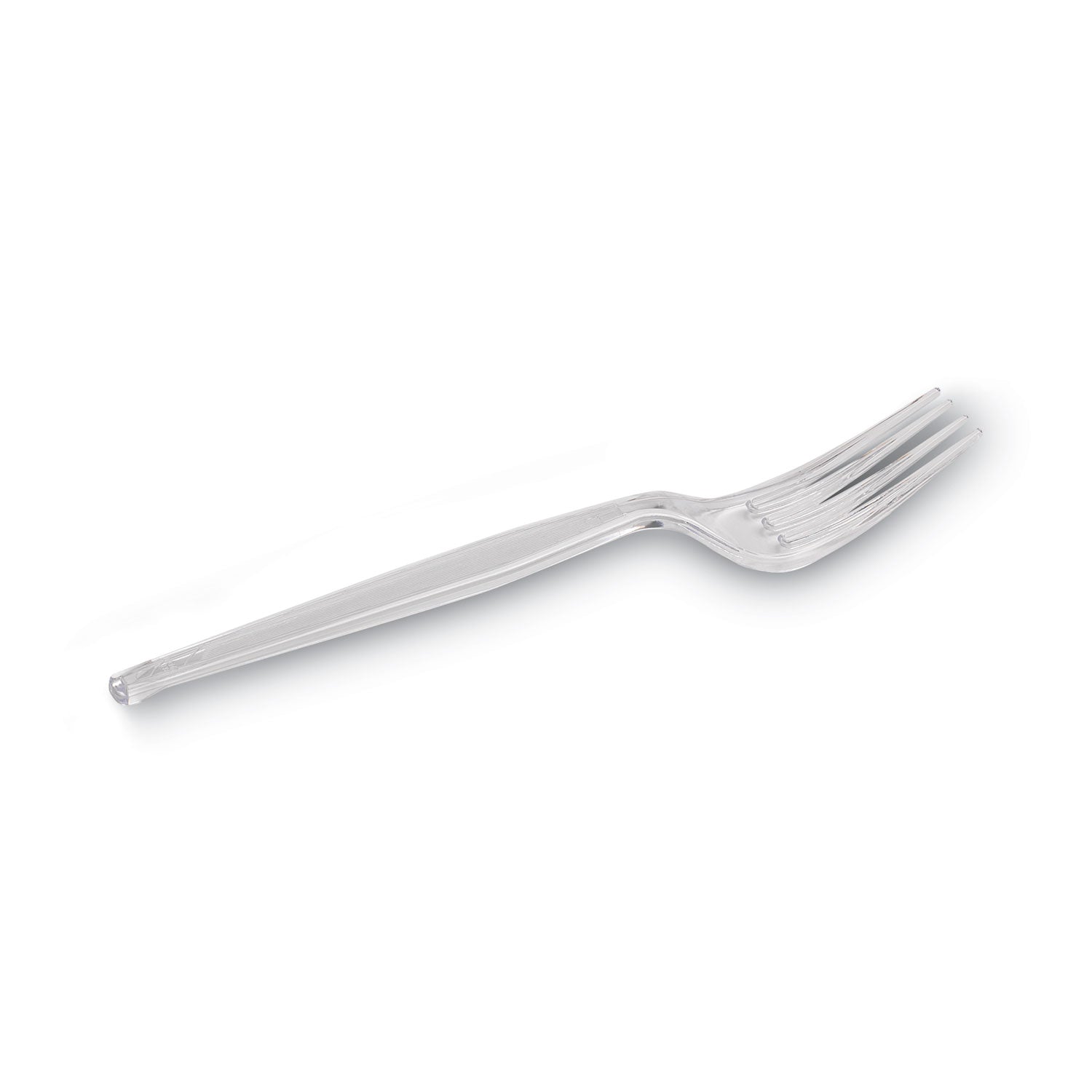 Dixie® Plastic Cutlery, Heavyweight Fork, Clear, 1,000/Carton