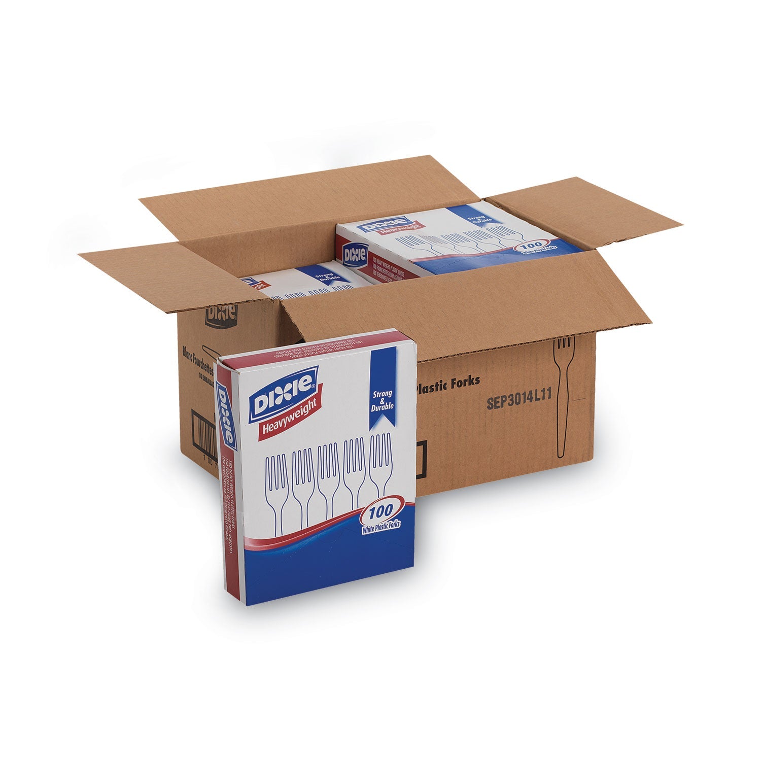 Heavyweight Plastic Forks | Dixie® White 100/Box