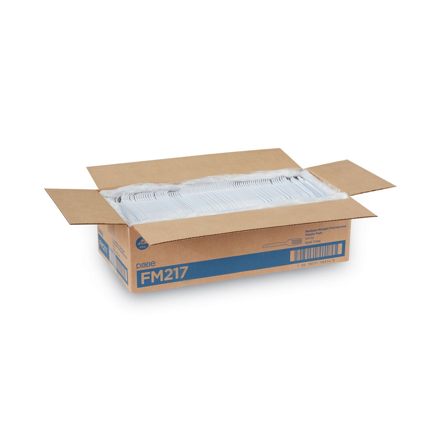 Dixie® Plastic Cutlery, Heavy Mediumweight Fork, White, 1,000/Carton