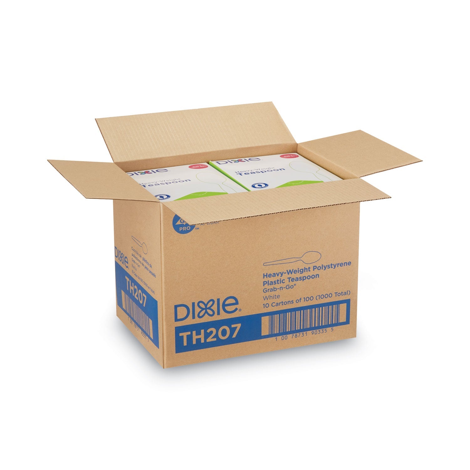 Dixie® Plastic Cutlery, Heavyweight Spoon, White, 100/Box, 10 Boxes/Carton