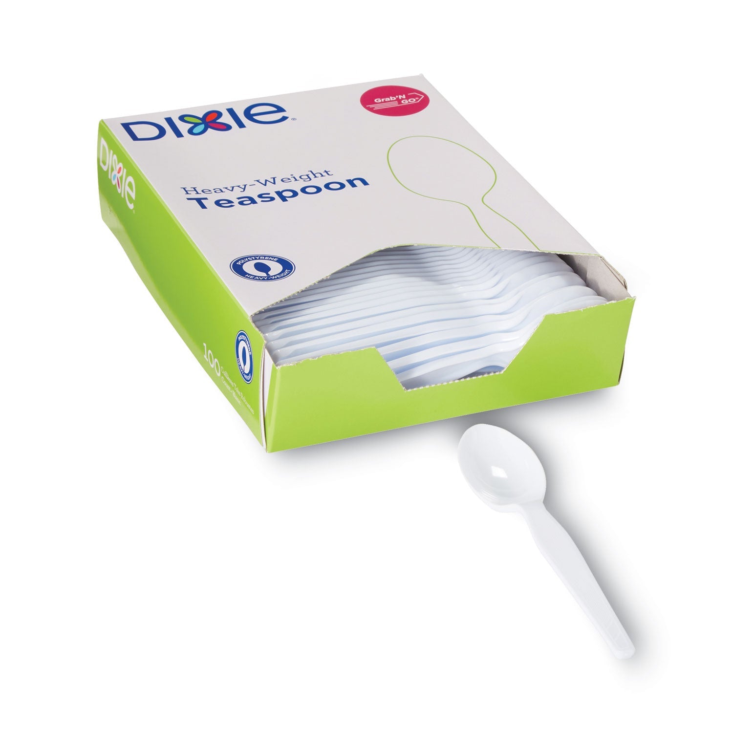 Heavyweight Plastic Spoons | White, 100/Box, Dixie®