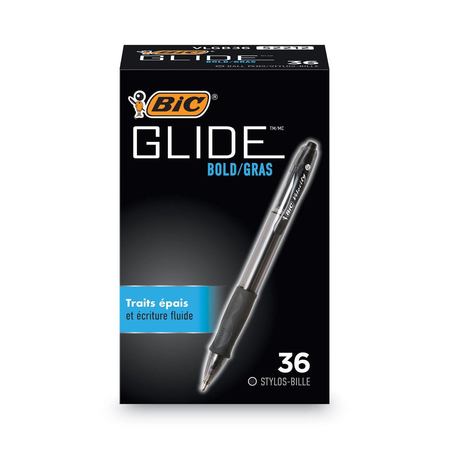 GLIDE Bold Ballpoint Pen | 1.6mm, Black, 36/Pk