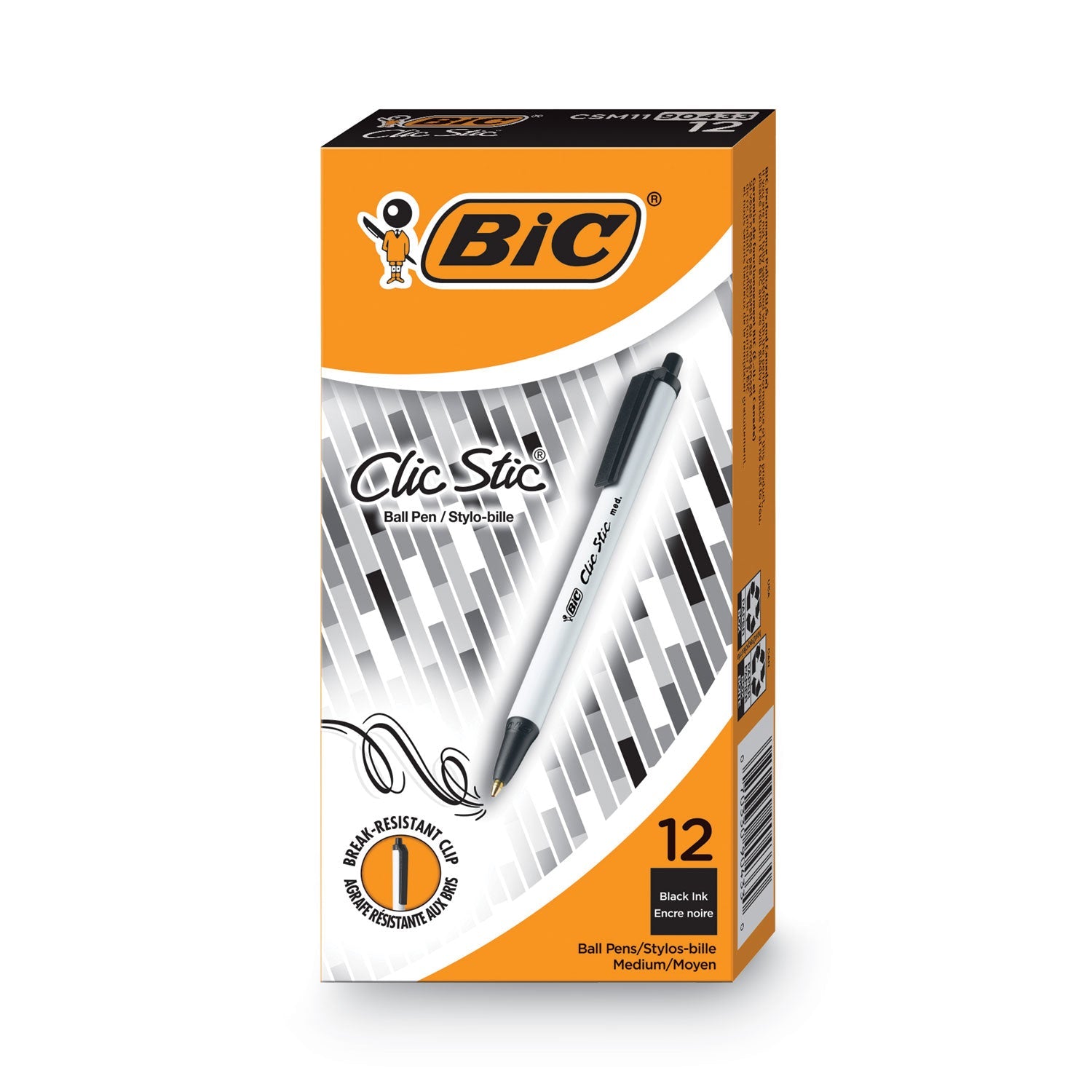 Clic Stic Ballpoint Pen | Black, Medium, Dozen