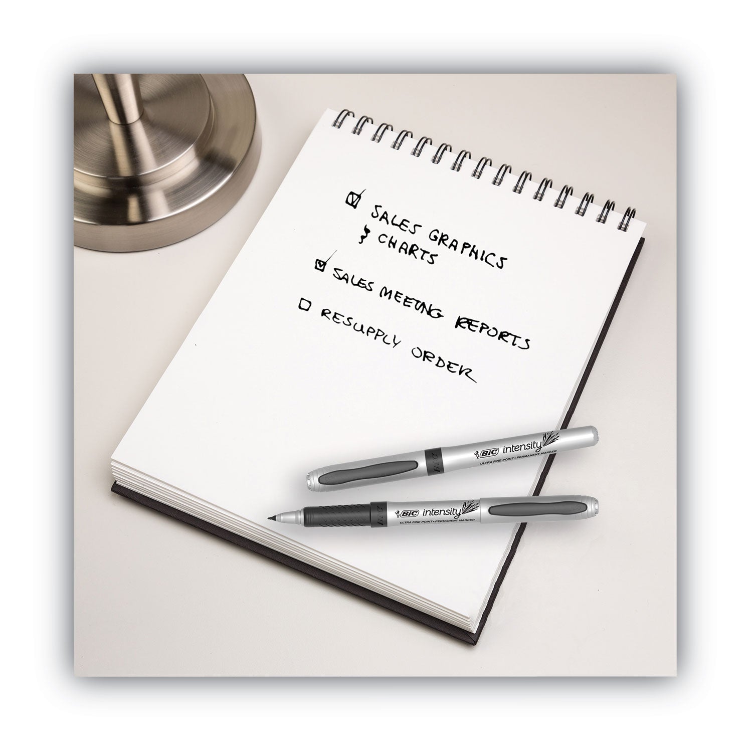 BIC® Intensity Ultra Fine Tip Permanent Marker, Ultra-Fine Needle Tip, Tuxedo Black, Dozen