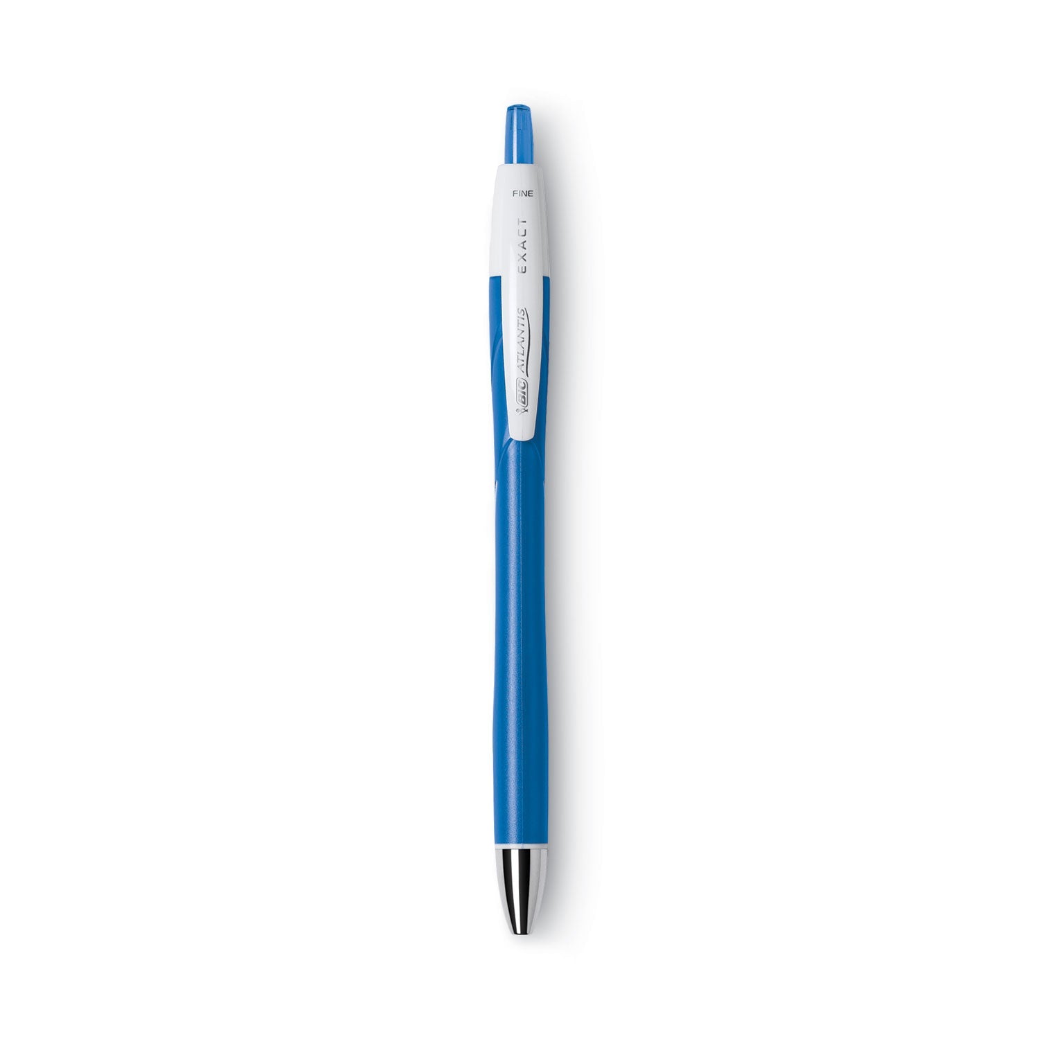 BIC® Glide Exact Ballpoint Pen, Retractable, Fine 0.7 Mm, Blue Ink, Blue Barrel, Dozen