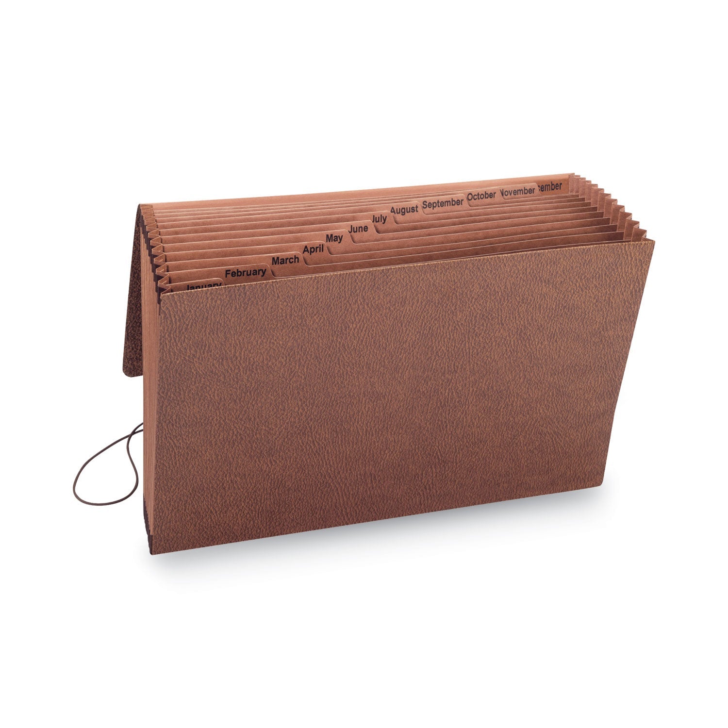 Smead TUFF Expanding Wallet, 12 Sections, Elastic Cord Closure, 1/12-Cut Tabs, Legal Size, Redrope